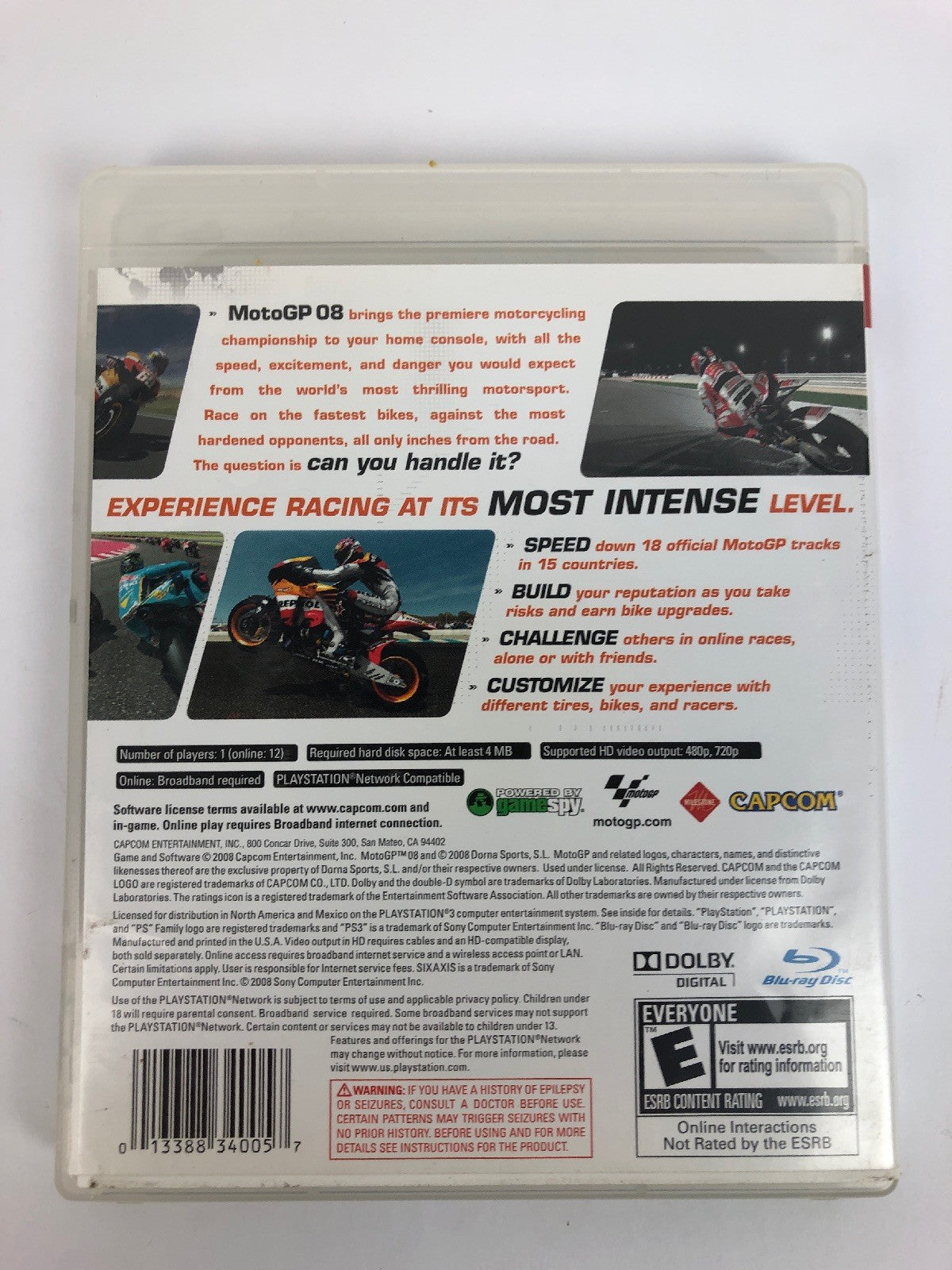 MotoGP '08 (Sony PlayStation 3, 2008) *VGC* Fast Free Shipping