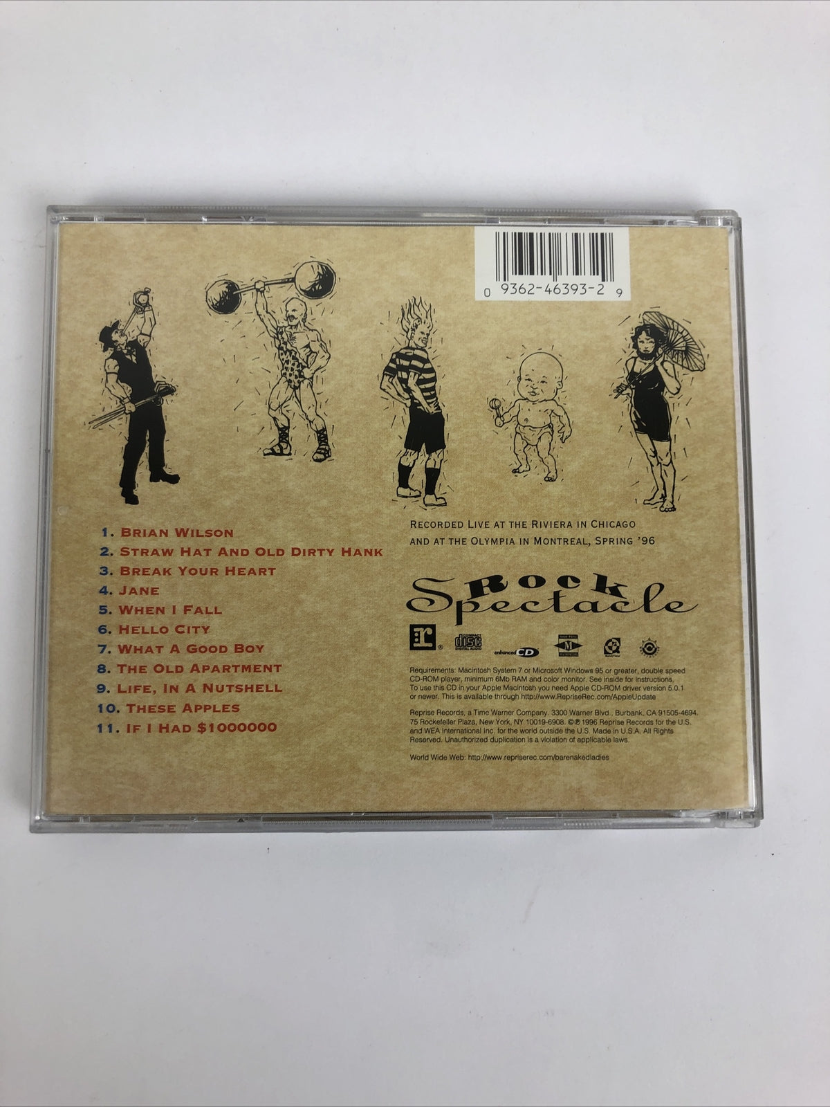 BARENAKED LADIES " Rock Spectacle Music " Live Recording Digital Audio CD -  #56