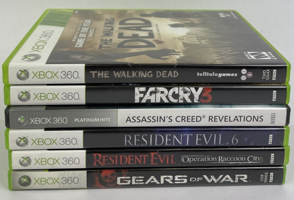6 x XBOX 360 Action War Game Lot Complete W/ Manuals Resident Evil, Gears of War