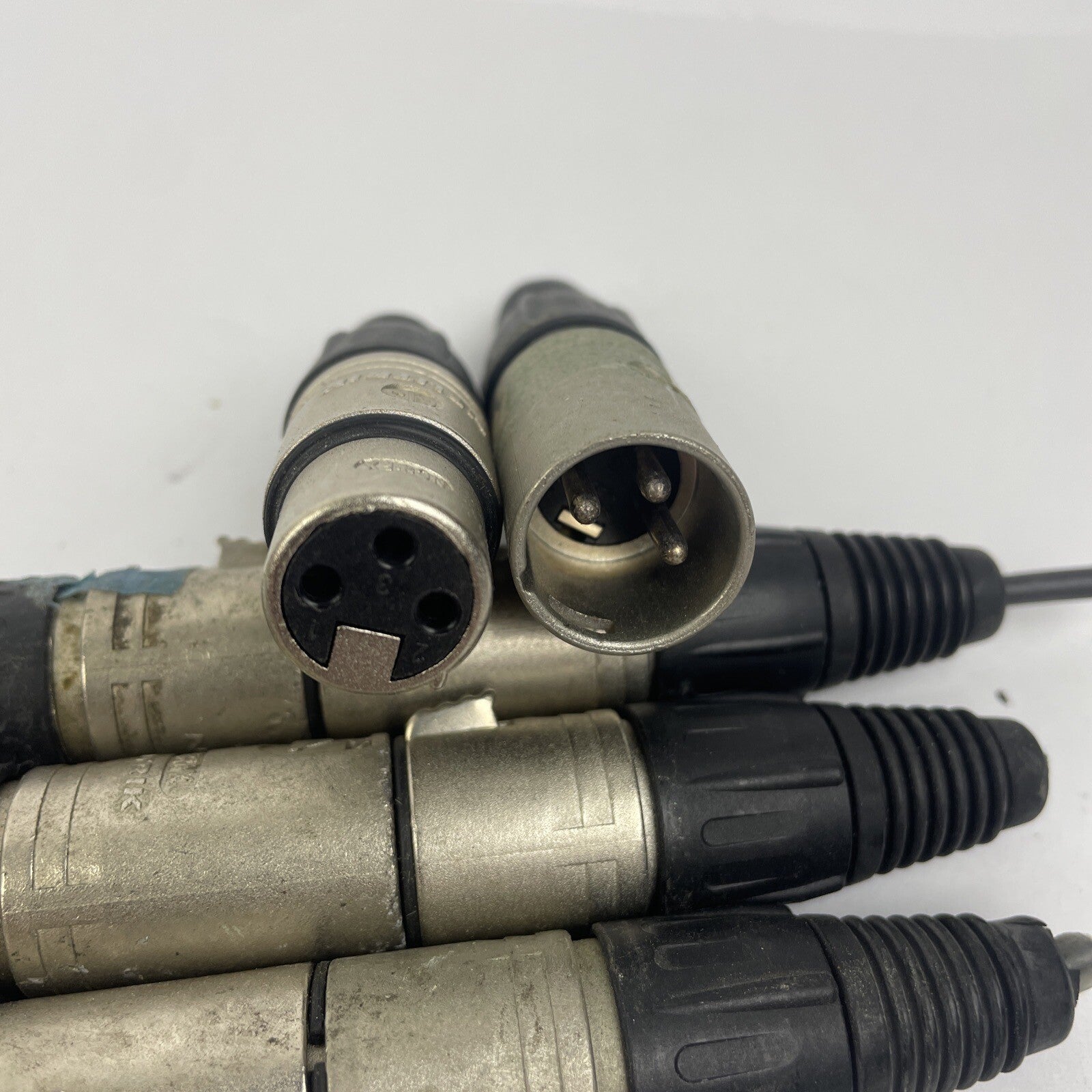 Lot of 4 x Male 4 x Female Neutrik 3 Pin XLR Mic Cable - LOOK