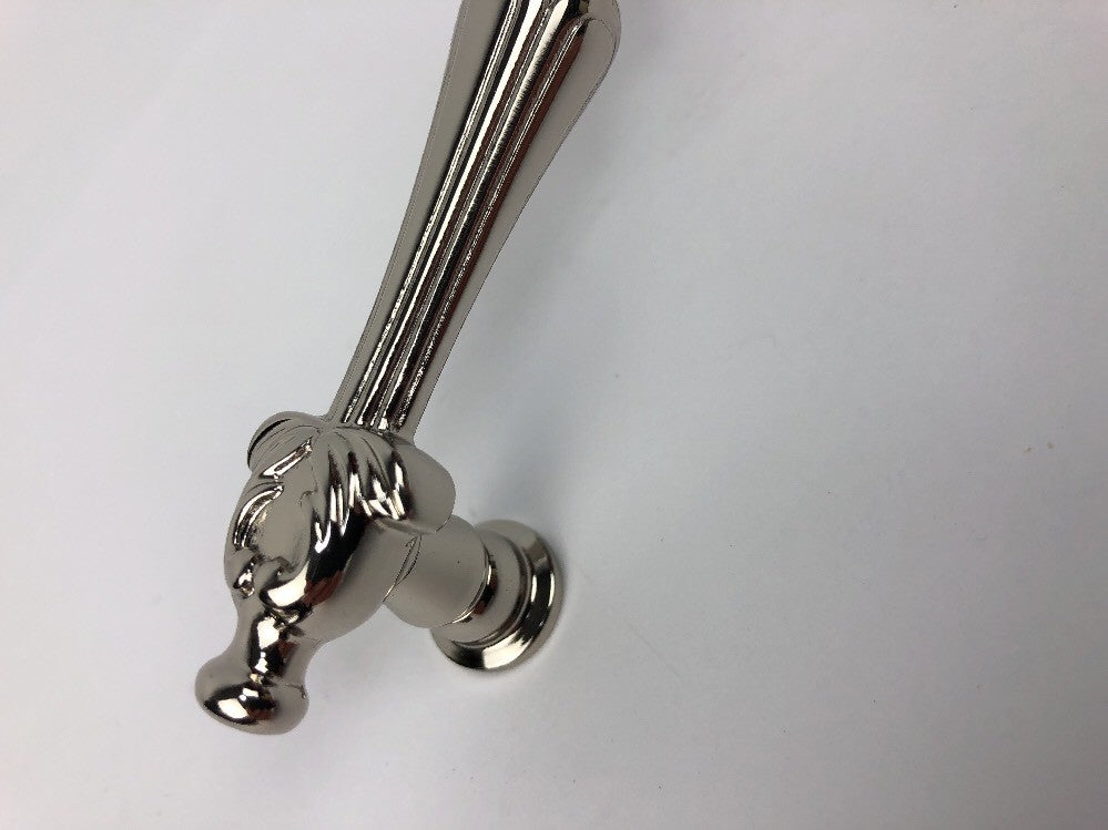 RIK 1985 Polished Nickel 5" cc Solid Brass Ornate beautiful Cabinet Handle RARE