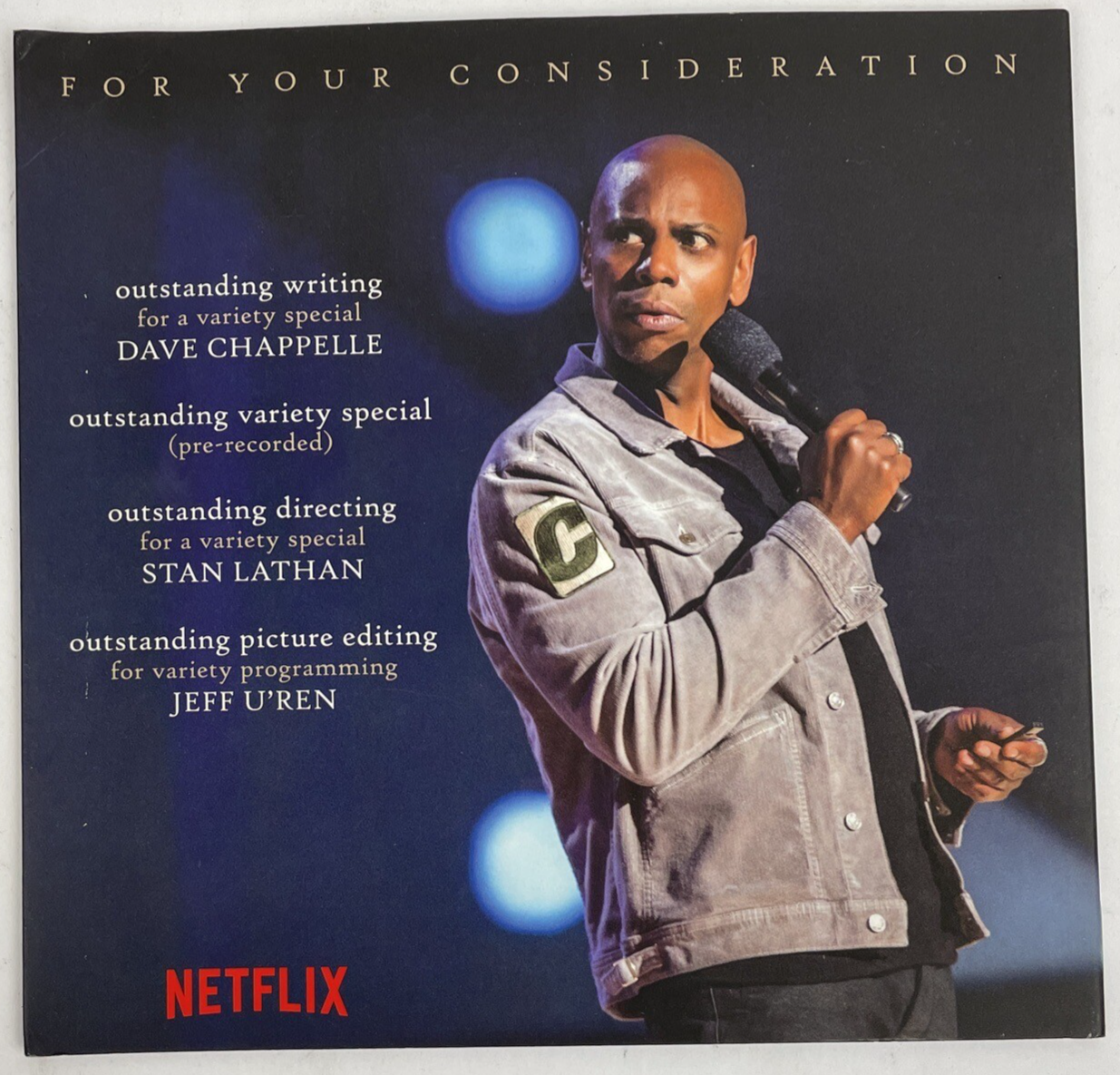 Dave Chappelle: Equanimity (DVD, 2017) Netflix FYC For Your consideration MINT