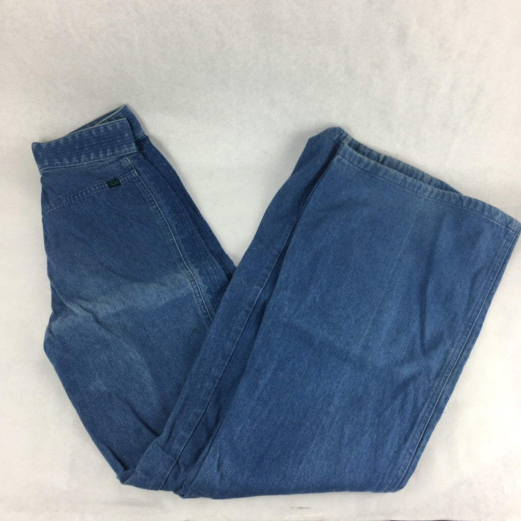 WOW Womens Straight Leg Jeans Blue Zipper Fly Pocket Denim 28