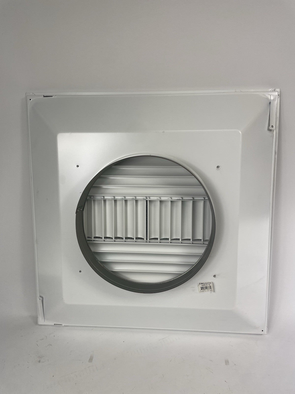 TRUaire 1400CB12 Perforated White Drop Ceiling T-Bar Metal Diffuser 24"x24"- 12"