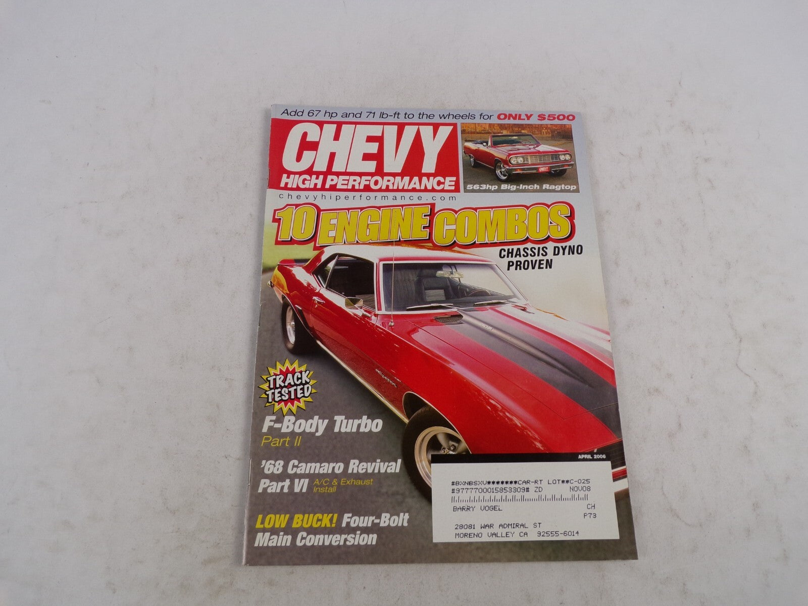 April 2006 Chevy High Performance 10 Engine Combos Chassis Dyno Proven Add 67hp