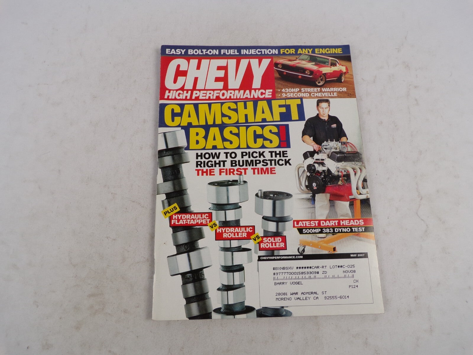 May 2007 Chevy High Performance Camshaft Basics Right Bumpstick The First Time