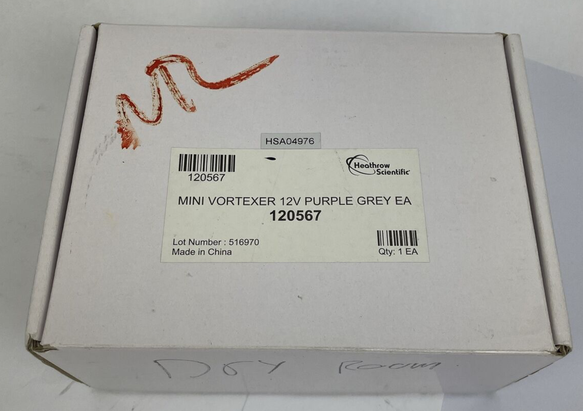 Heathrow Scientific 120567 Mini Vortex Mixer 12V Purple Grey - Universal Power
