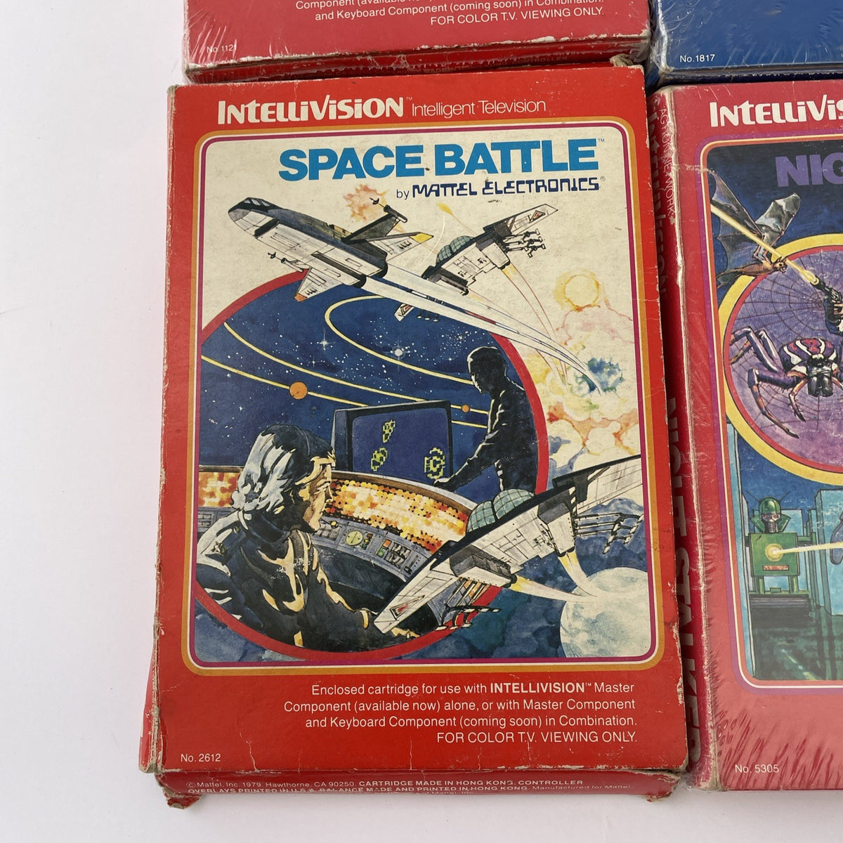 4 x INTELLIVISION Mattel Electronics Games Night Stalker Space Battle US Skiing+