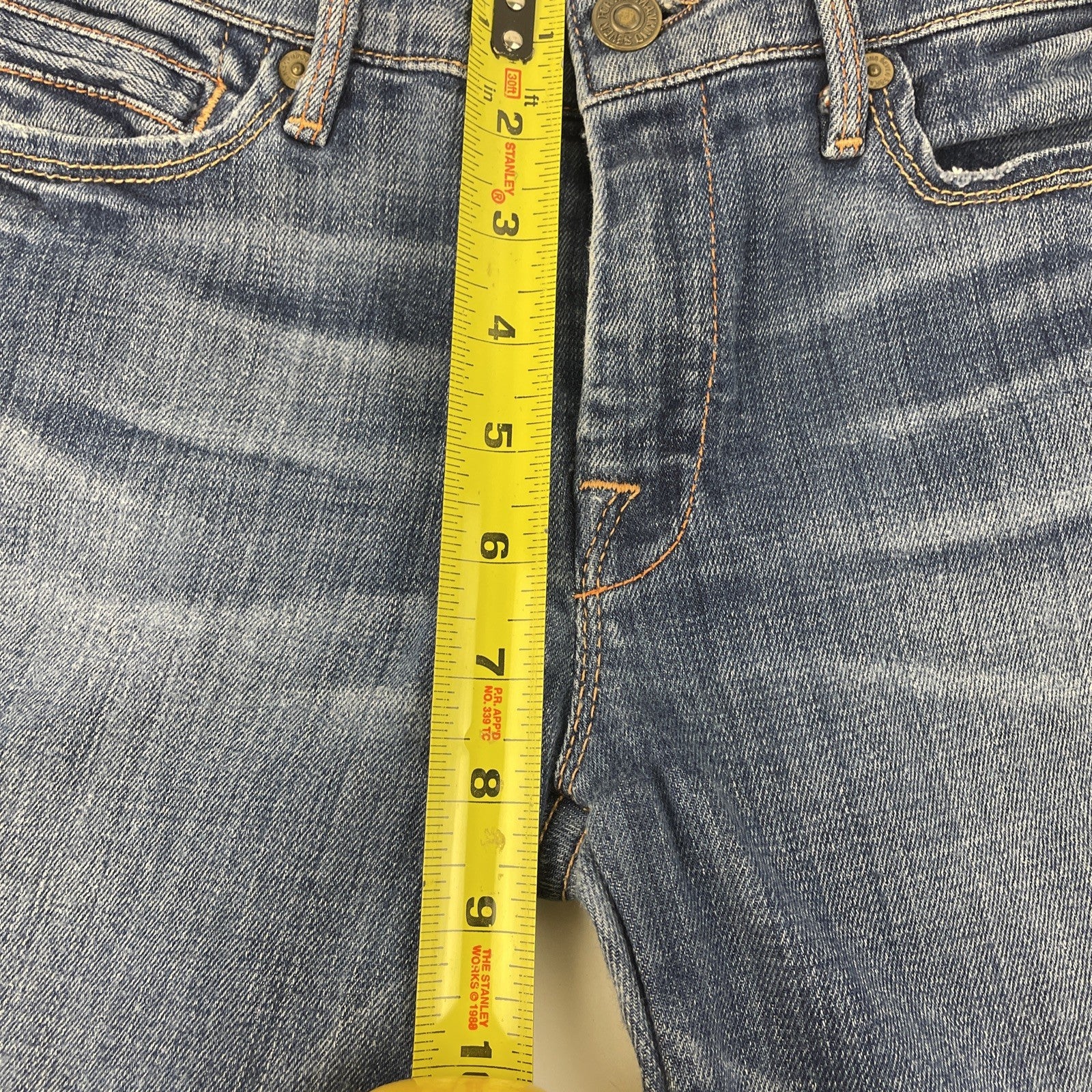7 for all Mankind Skinny Low Rise Bootcut Jean Women's Sz 27 Light Blue Stretch