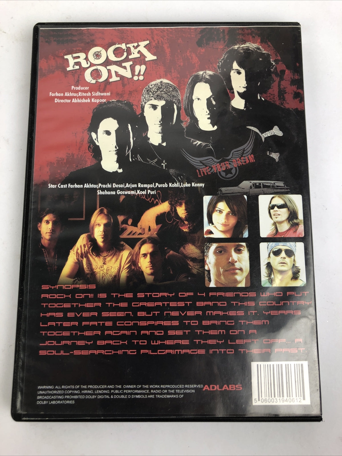 ROCK ON - FARHAN AKHTAR, SHAHANA -BOLLYWOOD DVD Video - MULTI SUBTITLES VGC