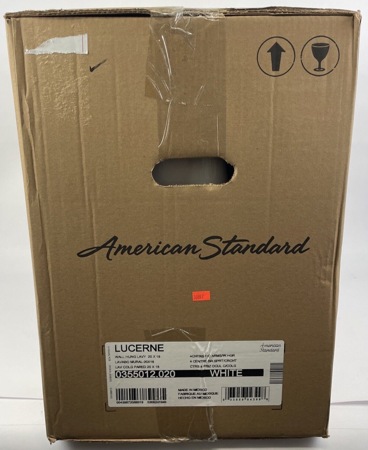 NEW American Standard 0355.012 Lucerne 20-1/2" Wall Mounted Porcelain White Sink