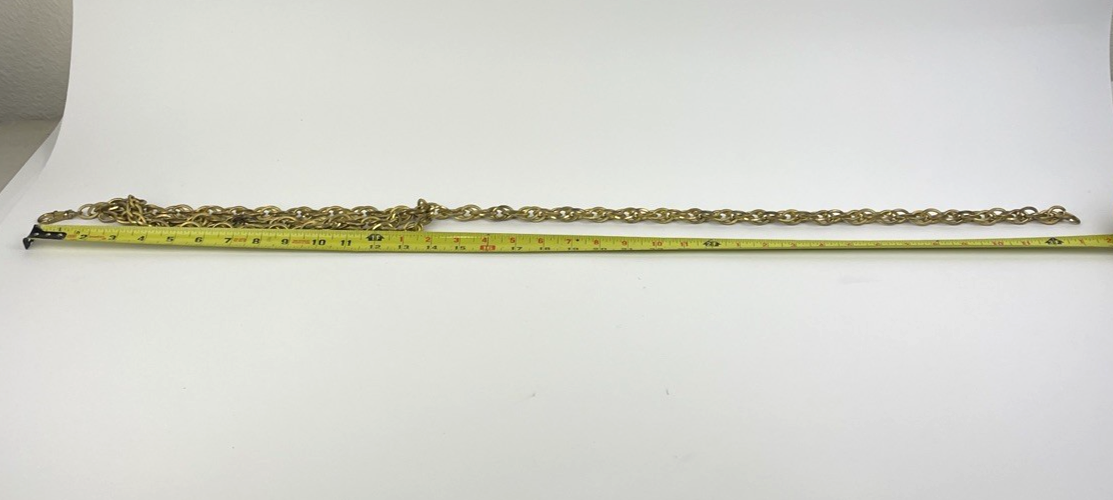 Vintage Long Gold Tone Thick Textured Design 3 Chain Toggle Belt OSFM