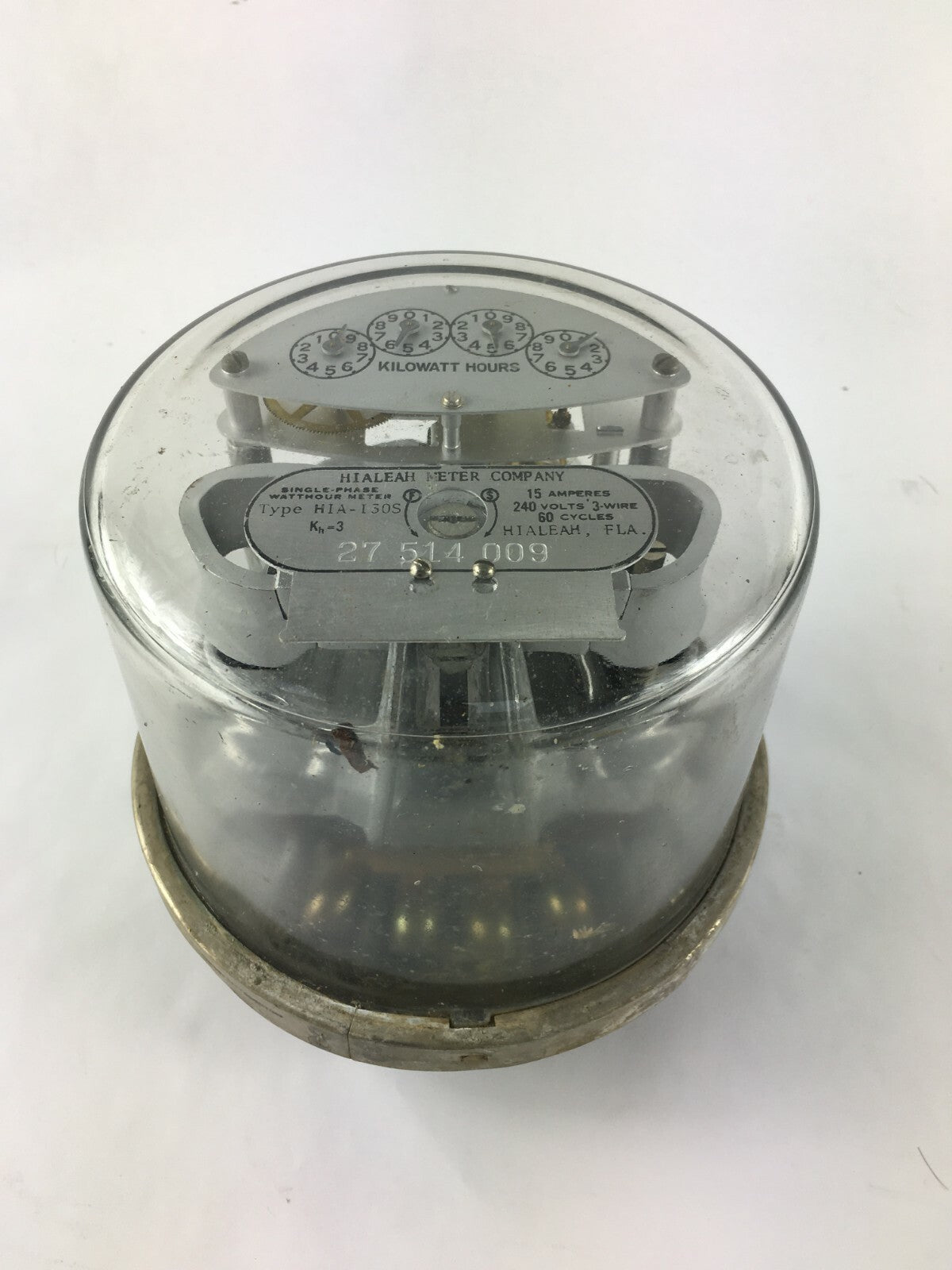 Hialeah Kilowatt Hours Single-Stator Watt Hour Meter Type HIA-I30S 240v 3w