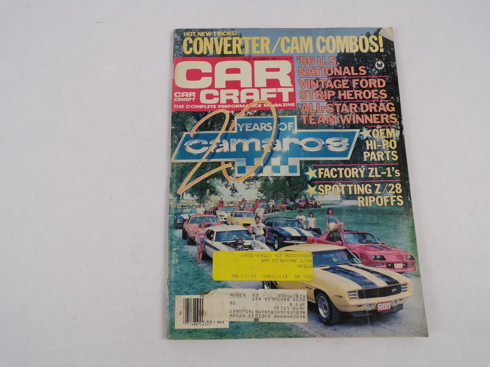December 1986 Car Craft Converter/Cam Combos! Hot,New Tricks! 20 Years Of Camaro