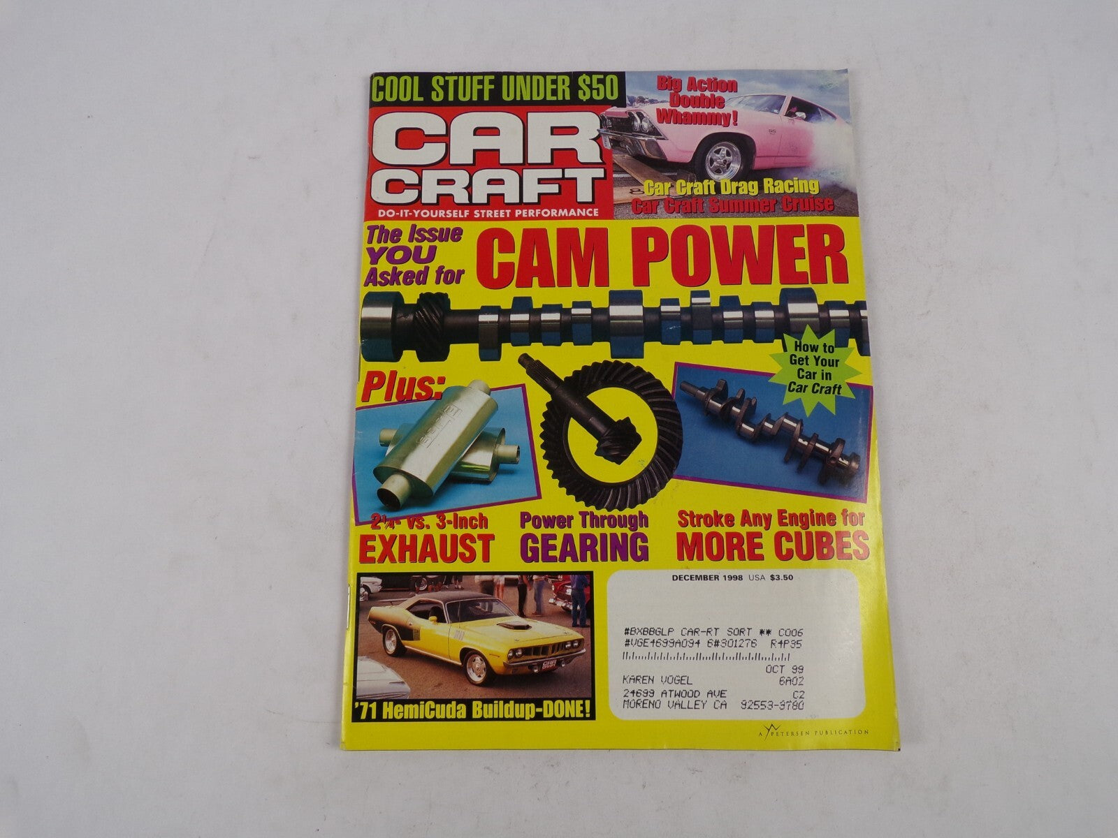 December 1998 Car Craft Cam Power Big action Double Whammy