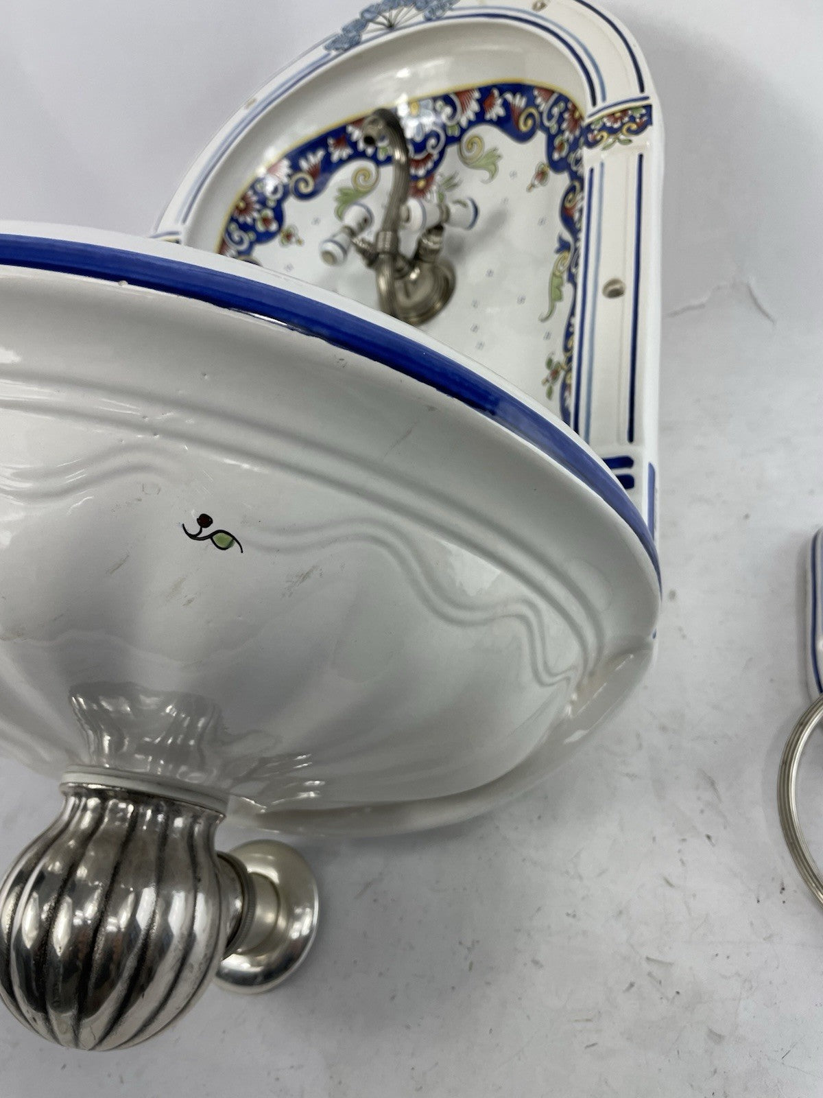 Herbeau Vieux Rouen Bathroom Sink Lavabo Niche Earthenware Wall Fountain