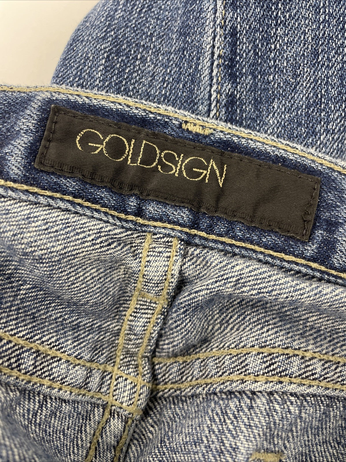 Goldsign Pants Women Sz 26 Blue Denim Jeans Flared Light Wash Low Rise Y2K