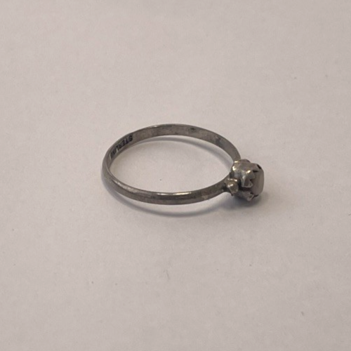 Dainty Native American Minimalist Mother Pearl 925 Sterling Silver Ring Size 4