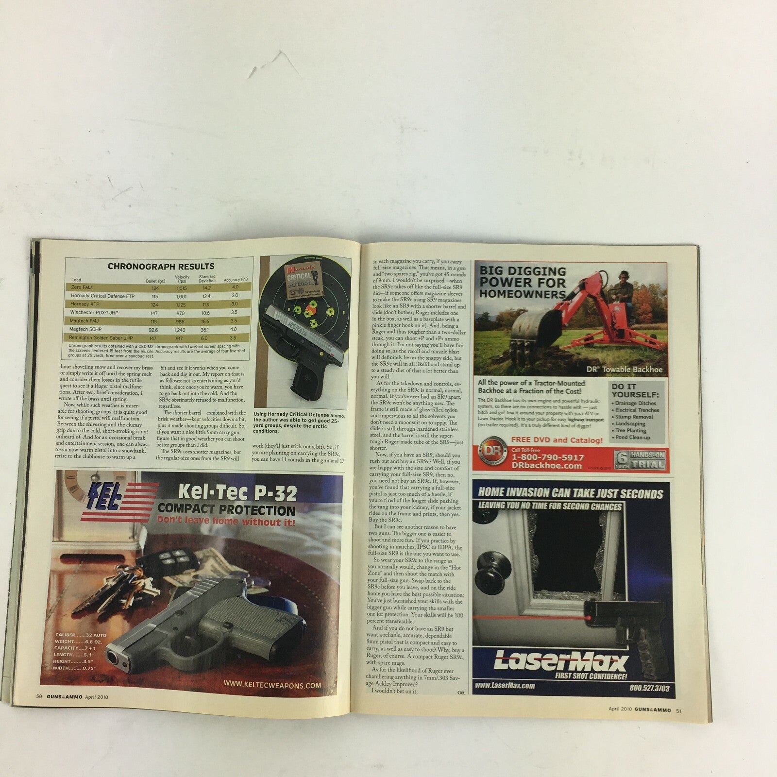April 2010 Guns & Ammo Magazine .454 Casull to .500 S&W .376 SteyrKahr's New 9mm