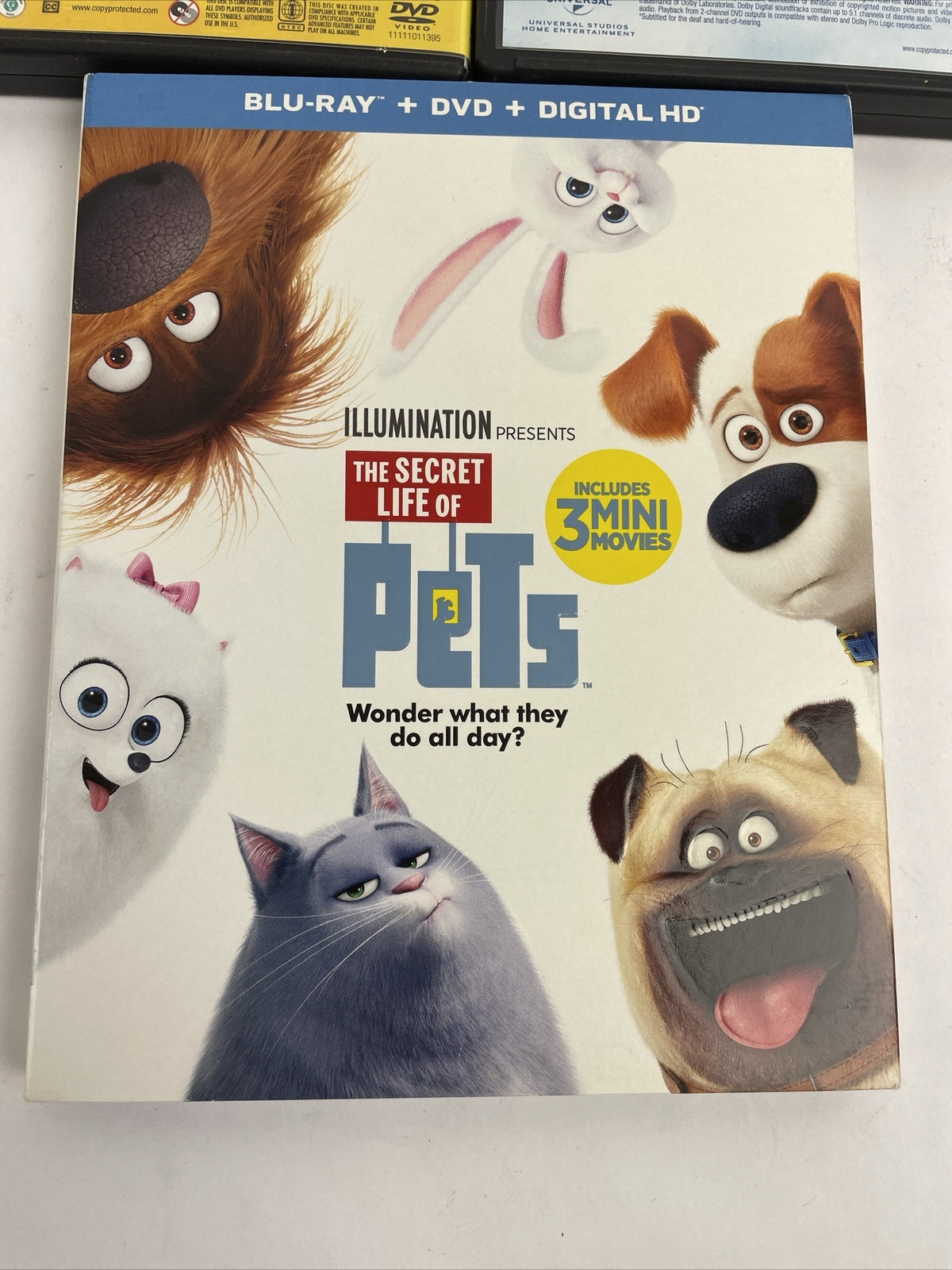 Lot of 3 Dreamworks DVD Movies Bee Movie, The Secret Lives of Pets, The Nut Job