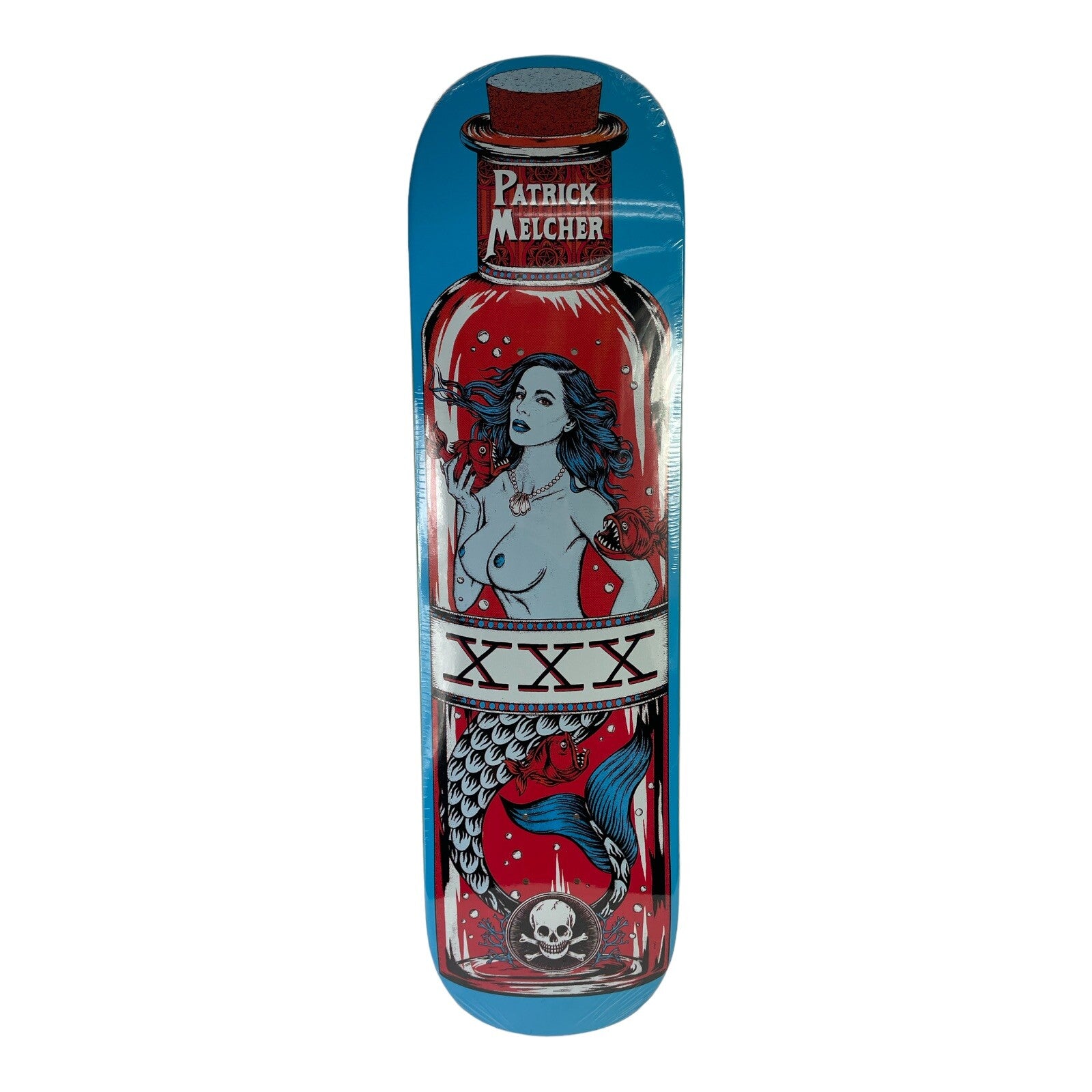 Patrick Melcher Mermaid BLUE Pro Death Skateboards 8.25 " Tapered Square FA Nose