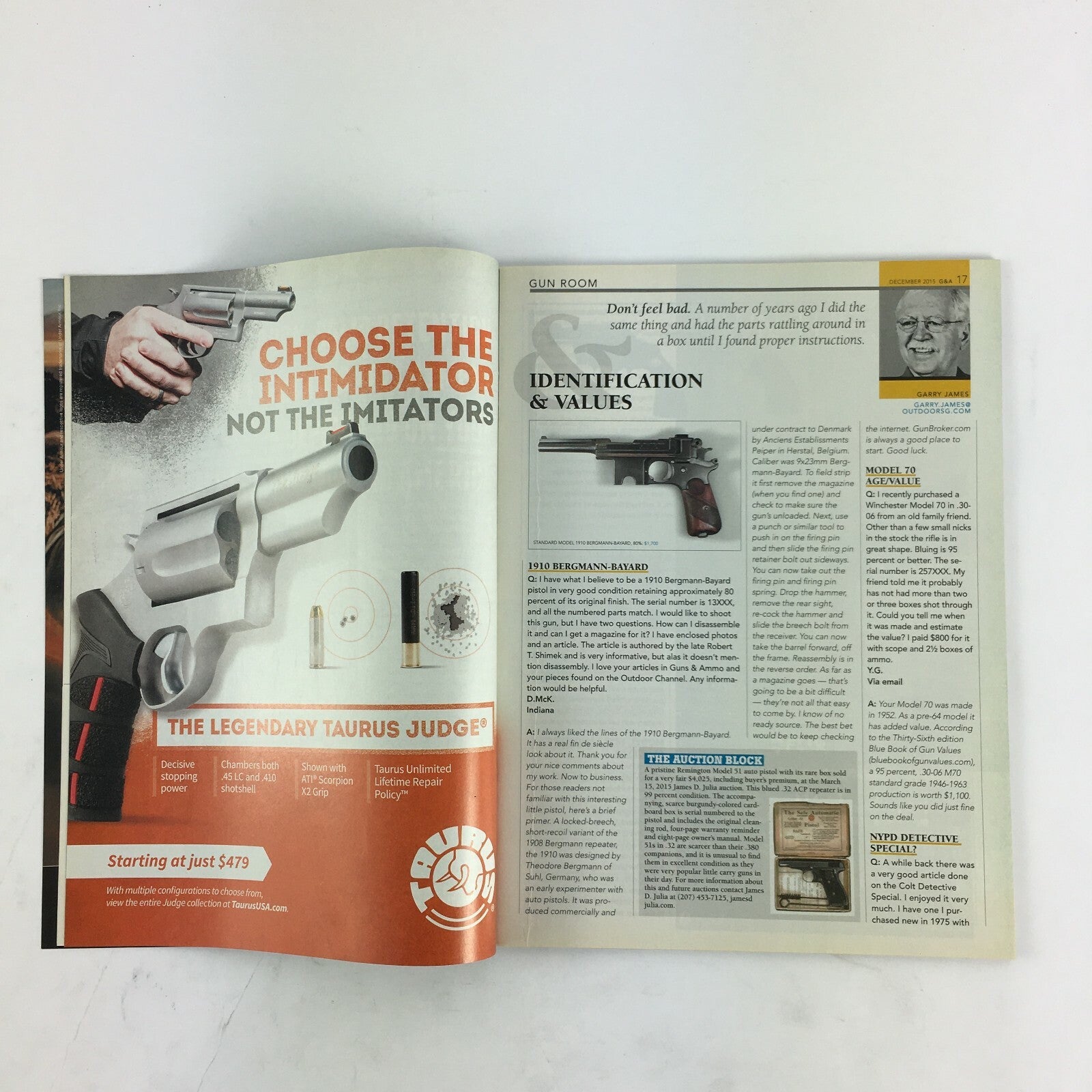 December 2015 Guns & Ammo Magazine More Power! Les Baer's GT Monolith Stinger