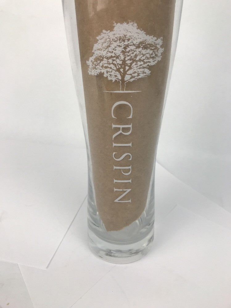 Crispin Hard Apple Cider Tall Pilsner Glass Rare USA RUGBY SPONSORED !!!