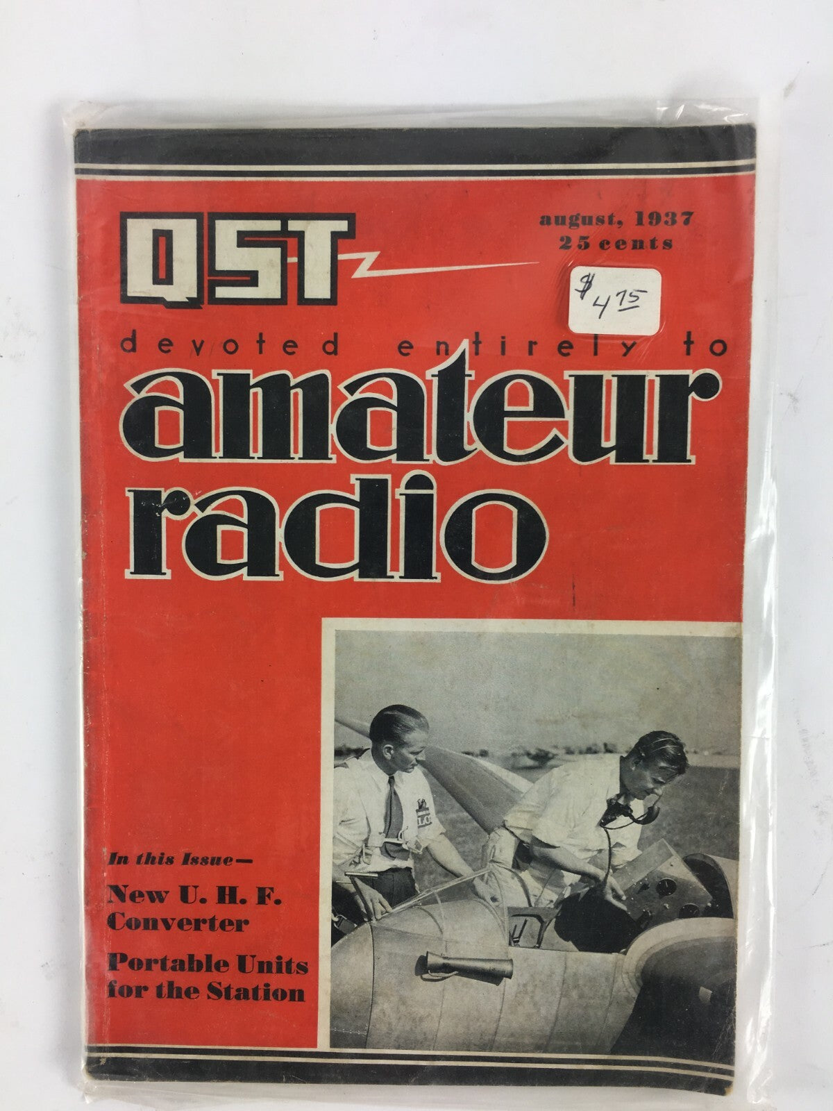 August 1937 QST Amateur Radio Magazine New UHF Converter Portable Units Station