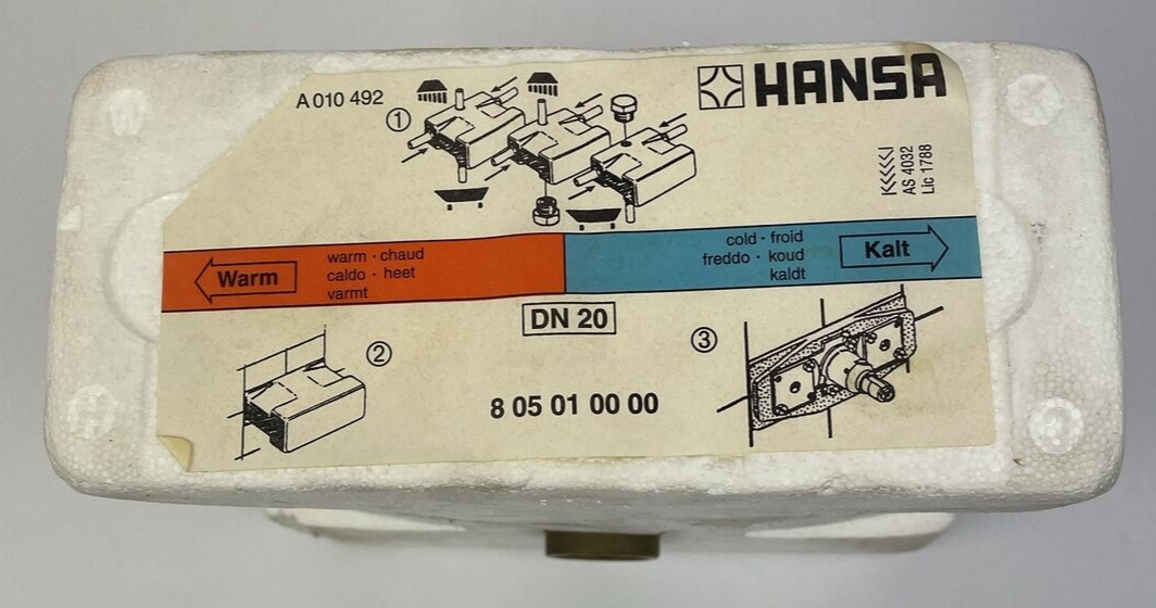 OEM HANSA 3/4 inch ExactTemp thermostatic rough-in valve with check stops