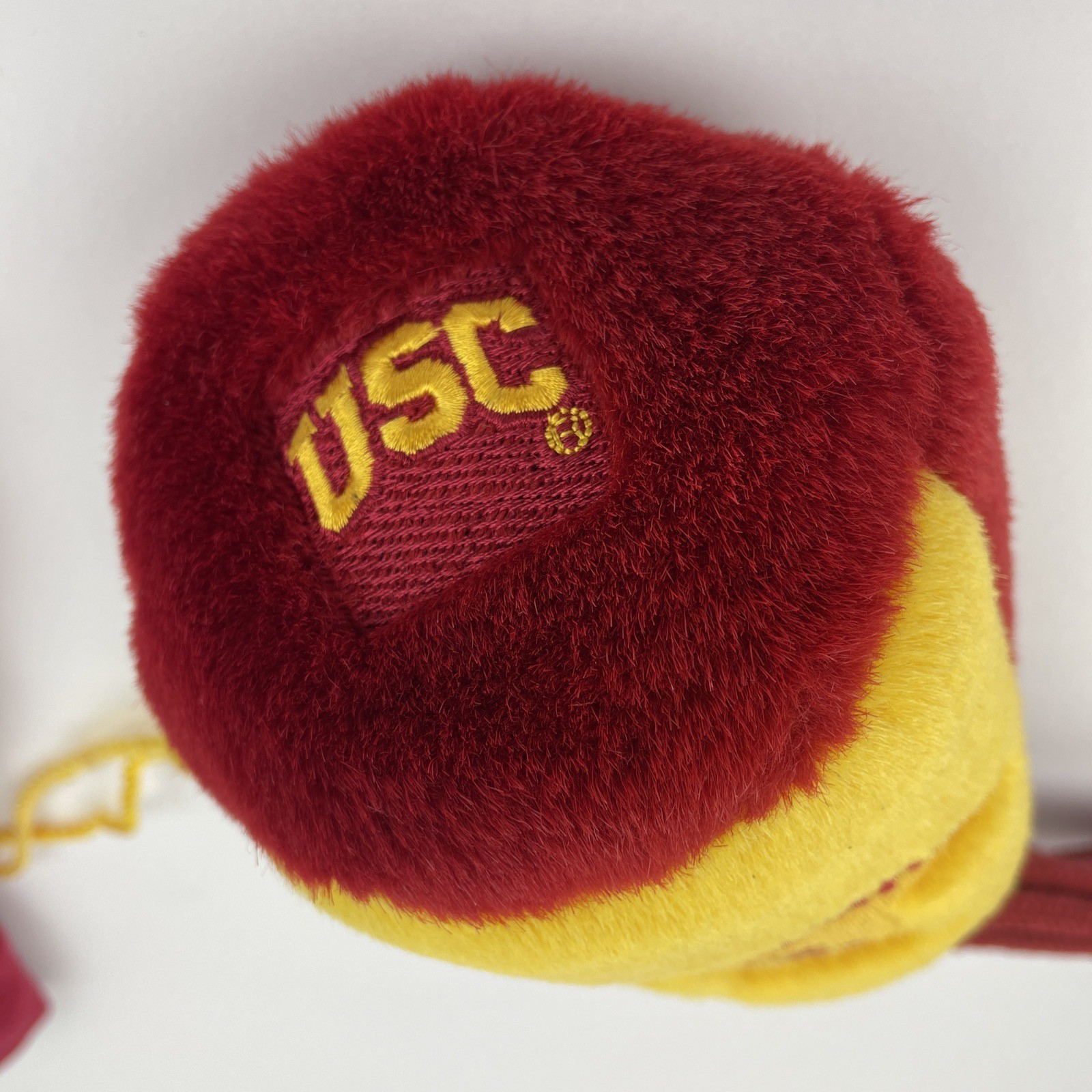 Vintage 1980s USC Trojans golf driver head covers with storage bag cardinal and gold