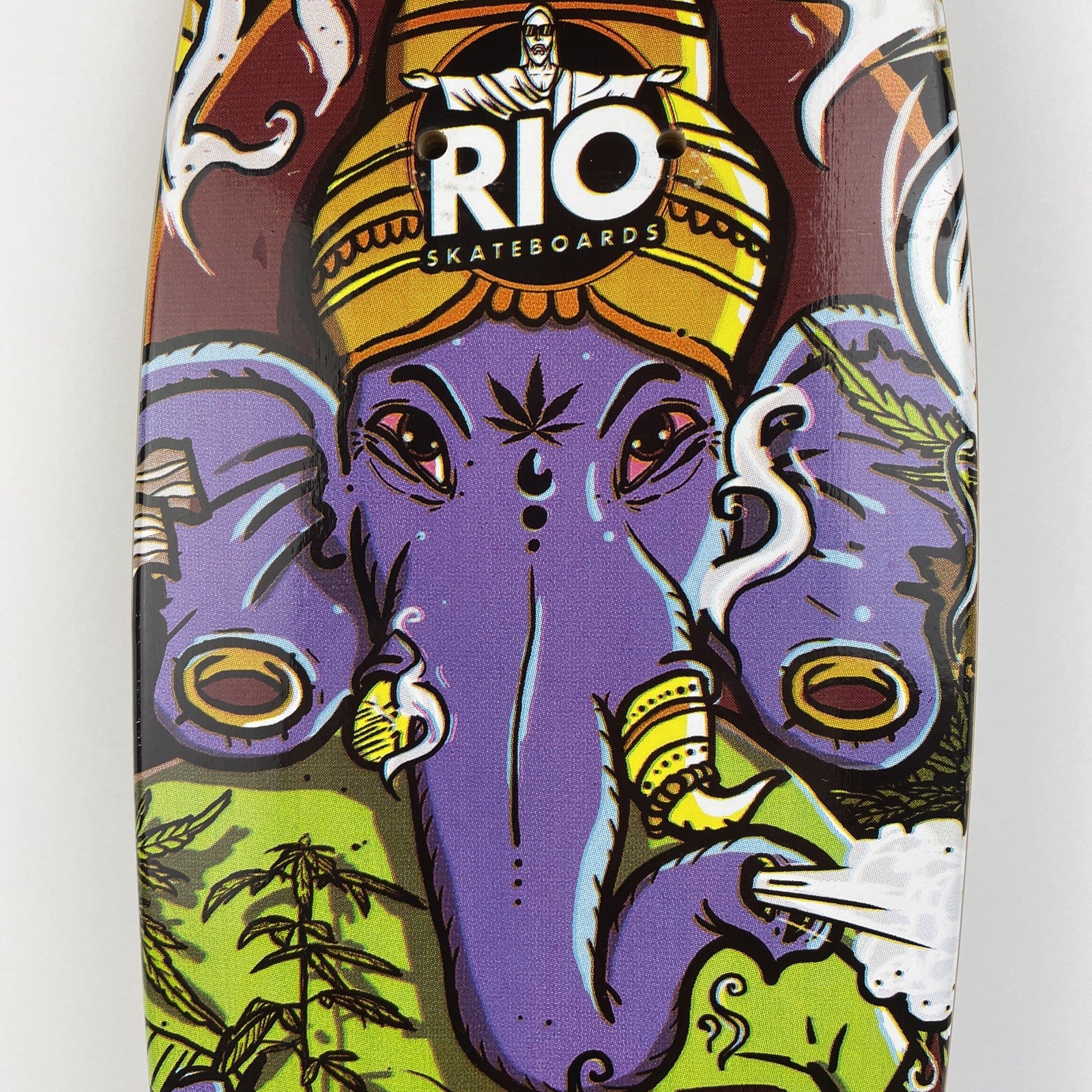 Penny Style Wood Cruiser Skateboard Deck w Griptape Purple Elephant 23" x 6"
