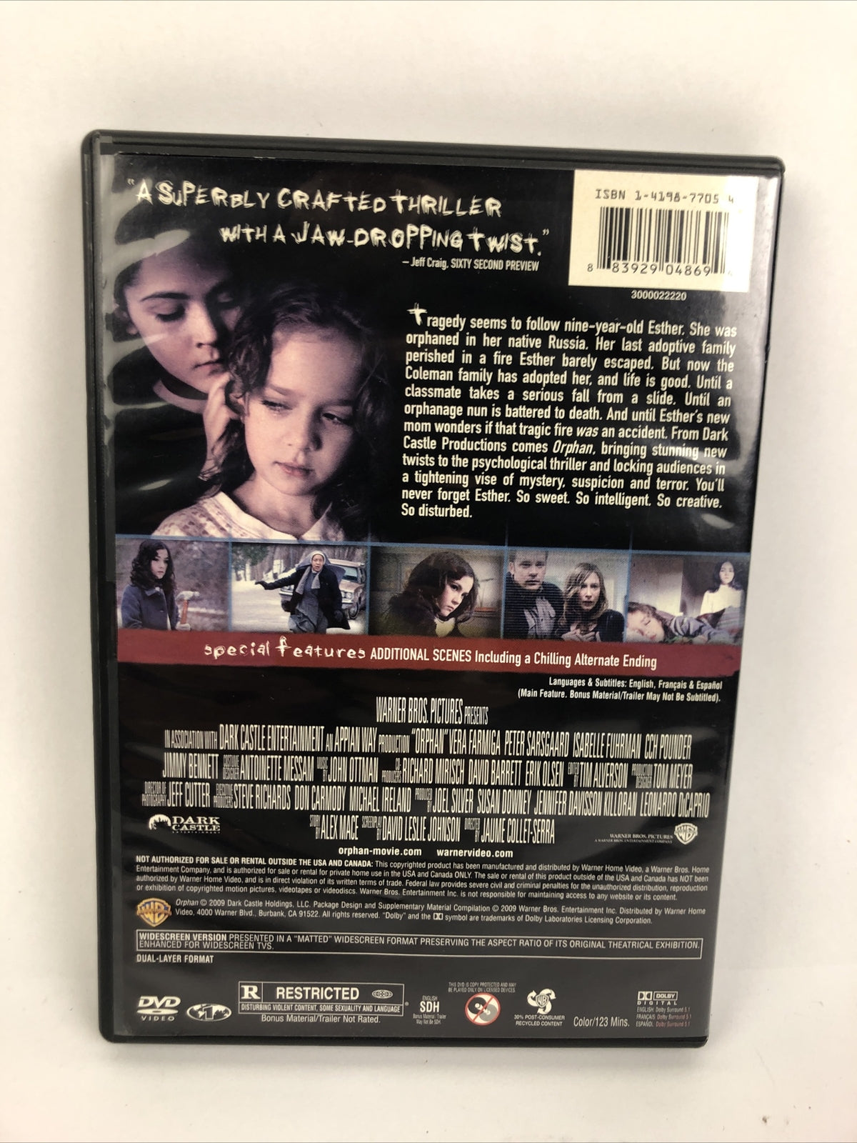 Warner Brothers Presents " Orphan " ( DVD Video ) Dark Castle Productions - MINT