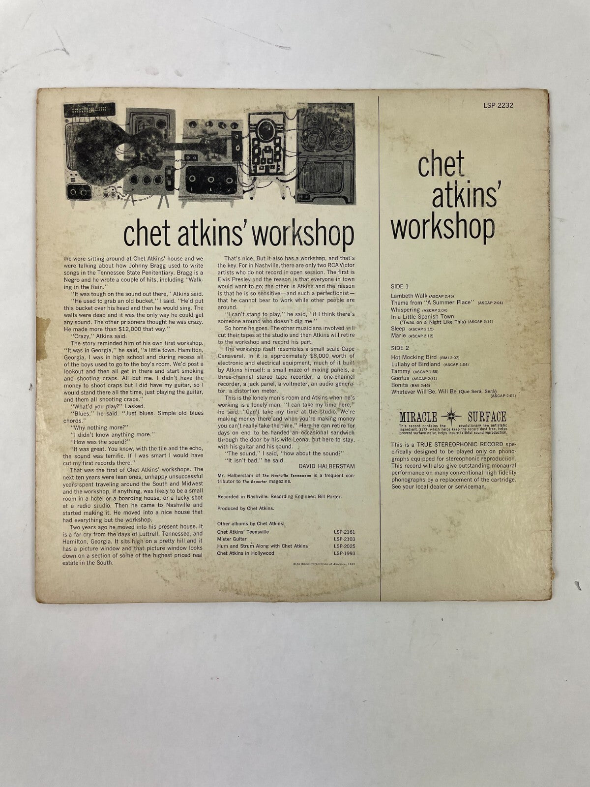 Chet Atkins Workshop Lambeth Walk Whispering Hot Mocking Bird Vinyl Record