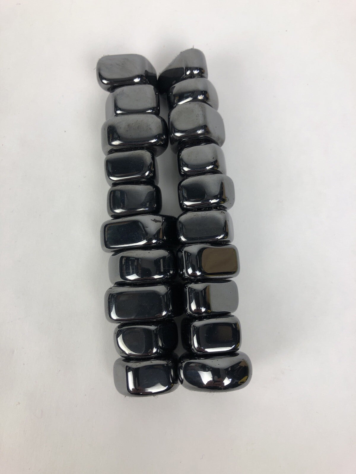 20 x  Irregular Smooth Black Beads Magnetic Hematite Gemstone Spacer Strand 1”