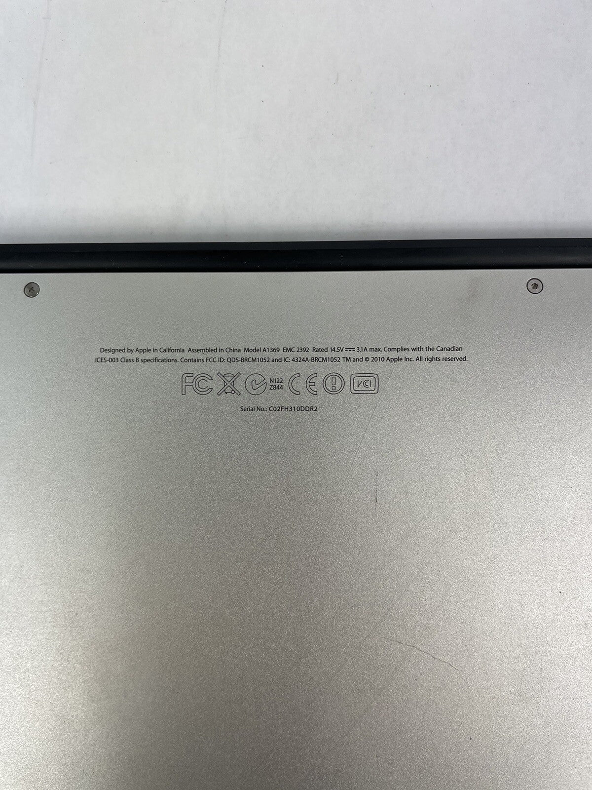 2010 Apple  MacBook Air "Core 2 Duo" 2.13 13" (Late 2010) A1369 EMC 2392