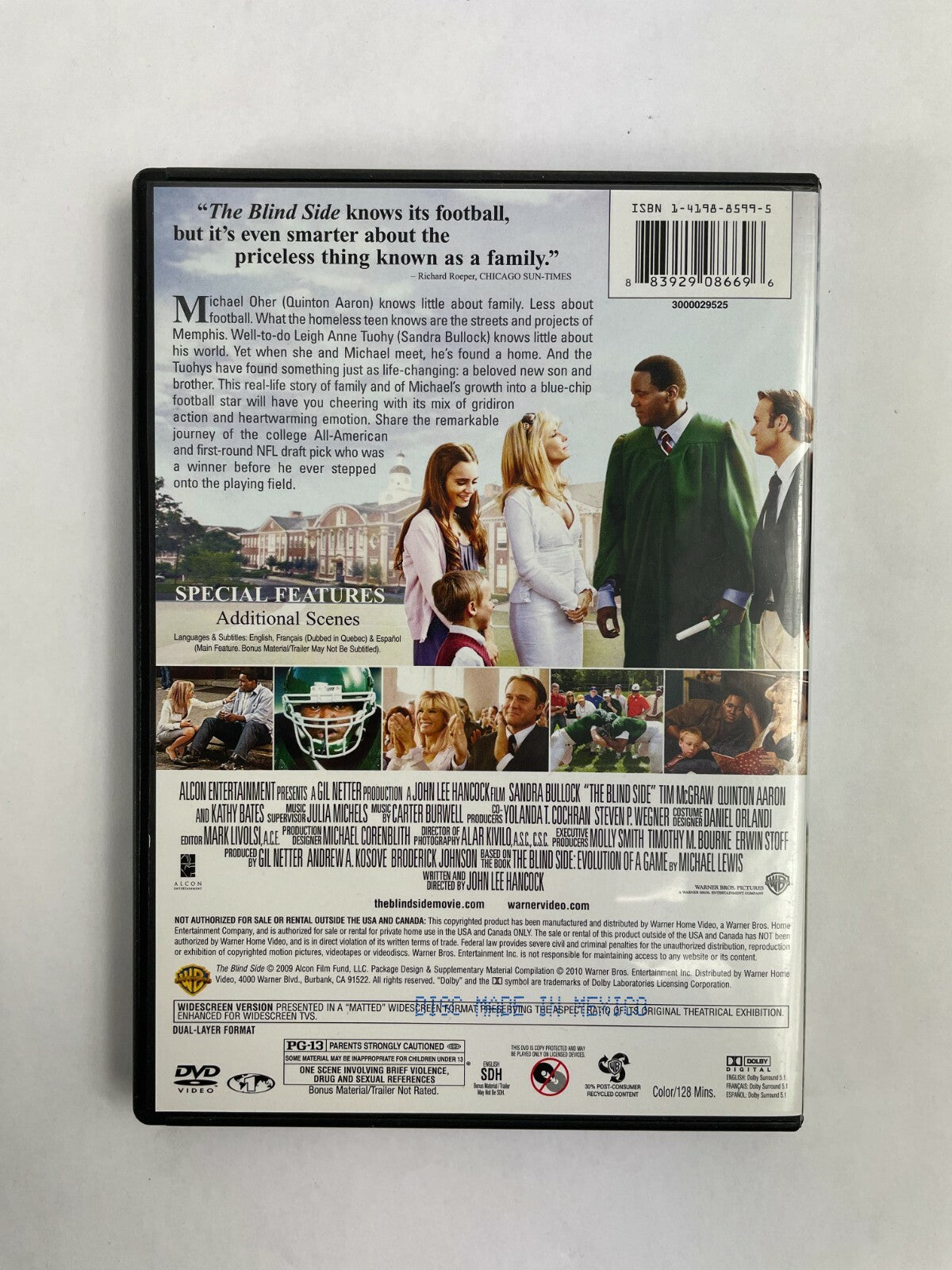 Sandra Bullock The Blind Side Based Extraordinary On True Story DVD Movies
