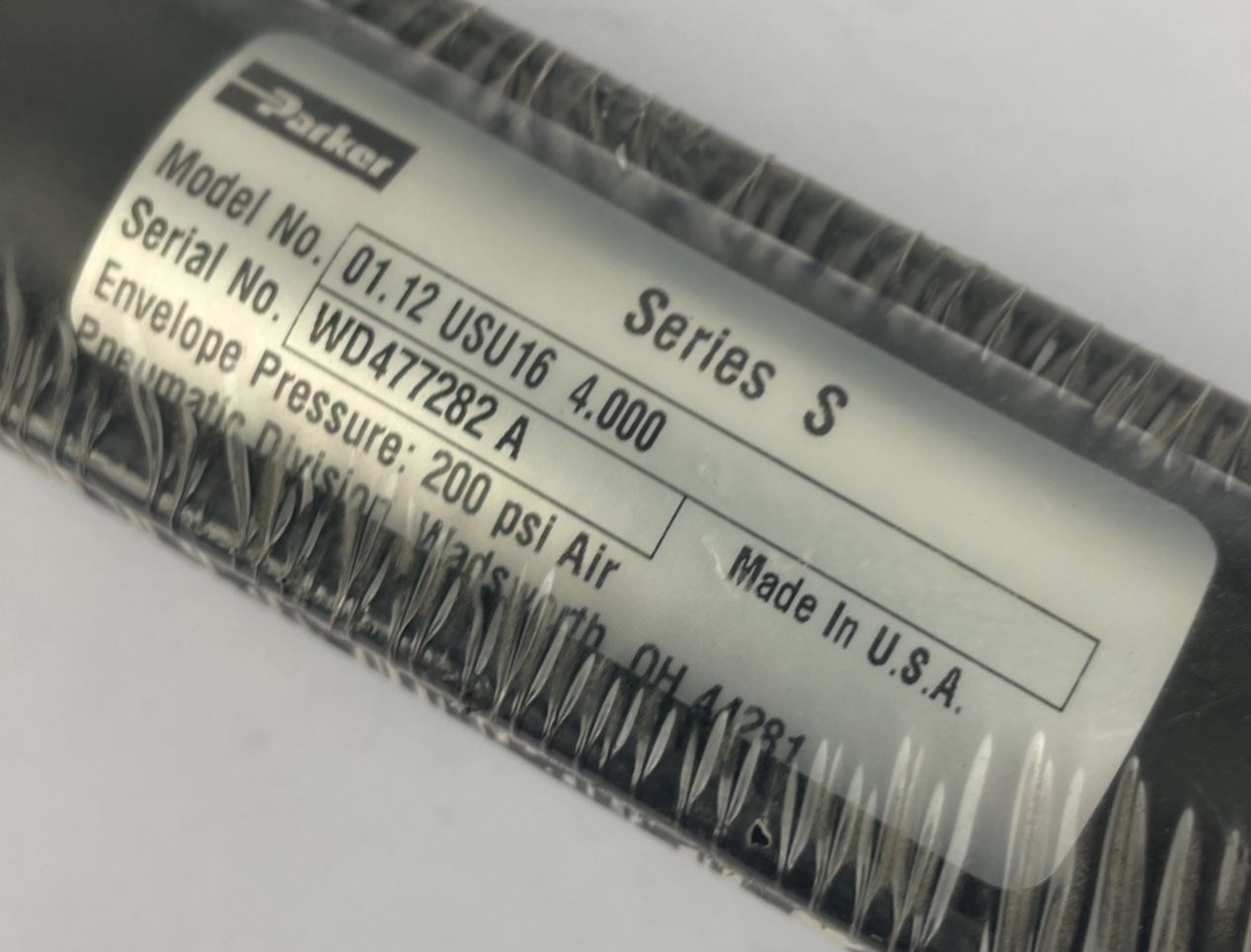 OEM Parker 01.12 USU16 4.000 Pneumatic Cylinder 2" Stroke Series S USA Made