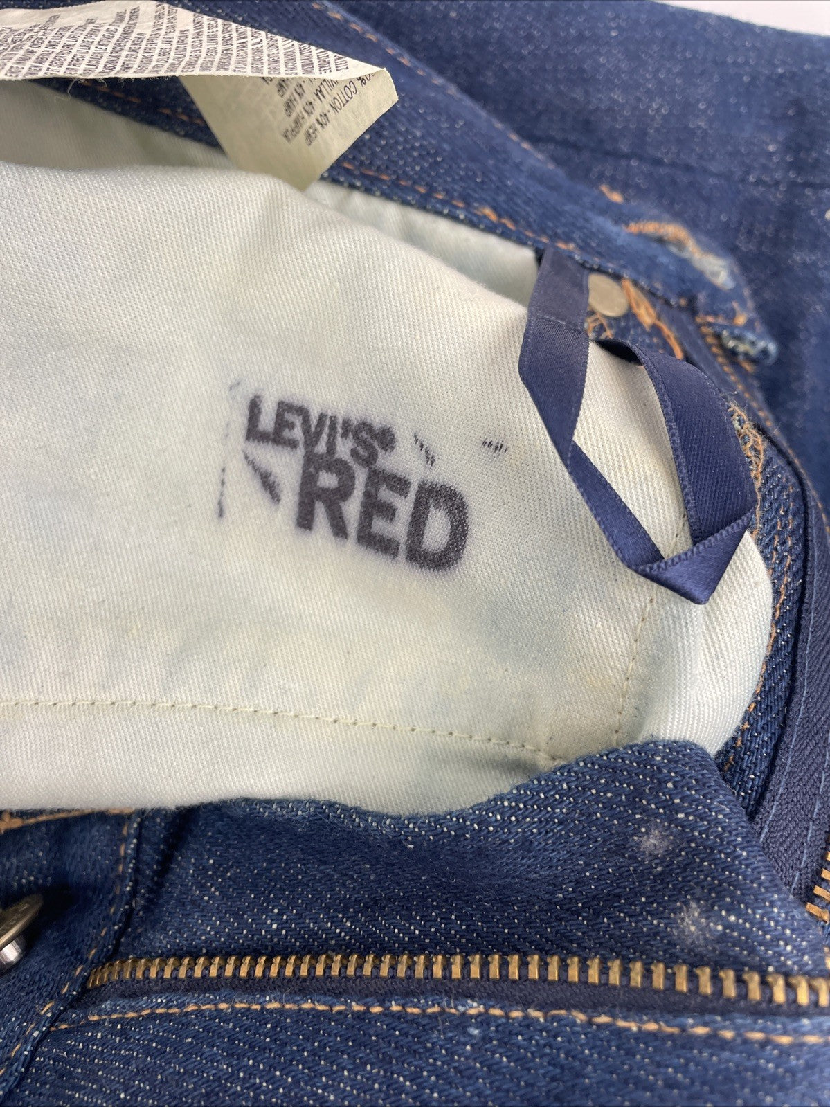 Vintage Levi's Hemp Cotton Jeans 26 x 32 USA Made Red Stencil Tag Dark Wash RARE