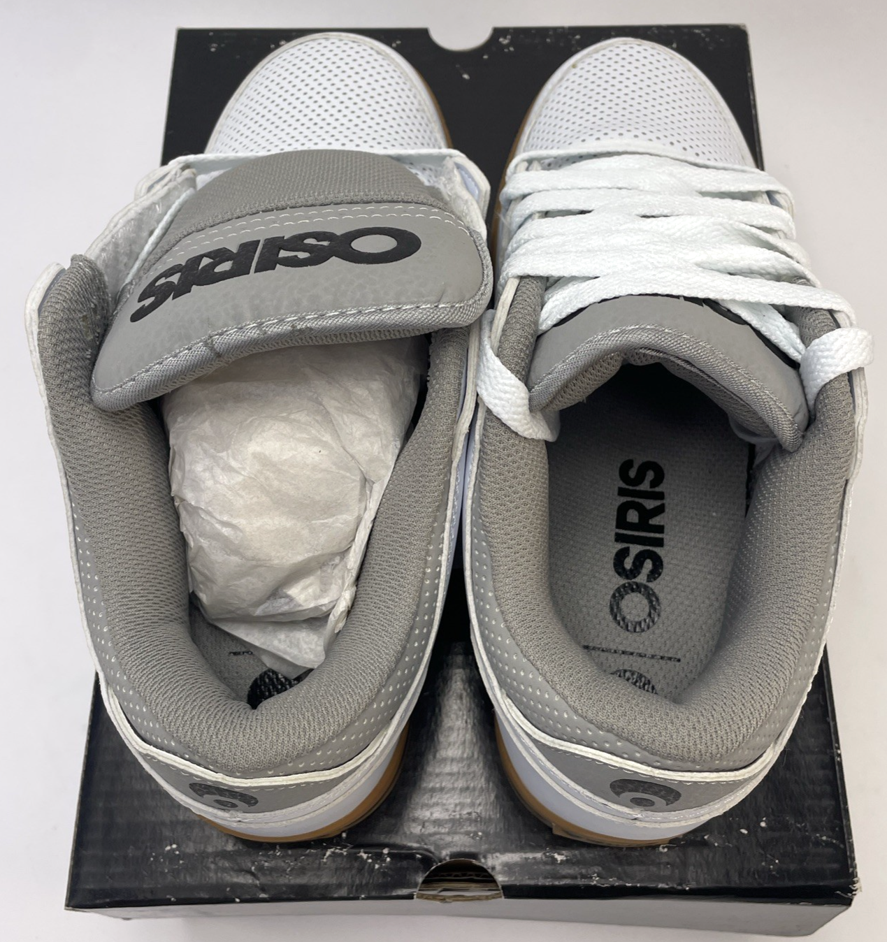 Osiris Shoes Mens " Protocol " Size 6.5 White Grey Gum Low Top Sneakers UK 5.5