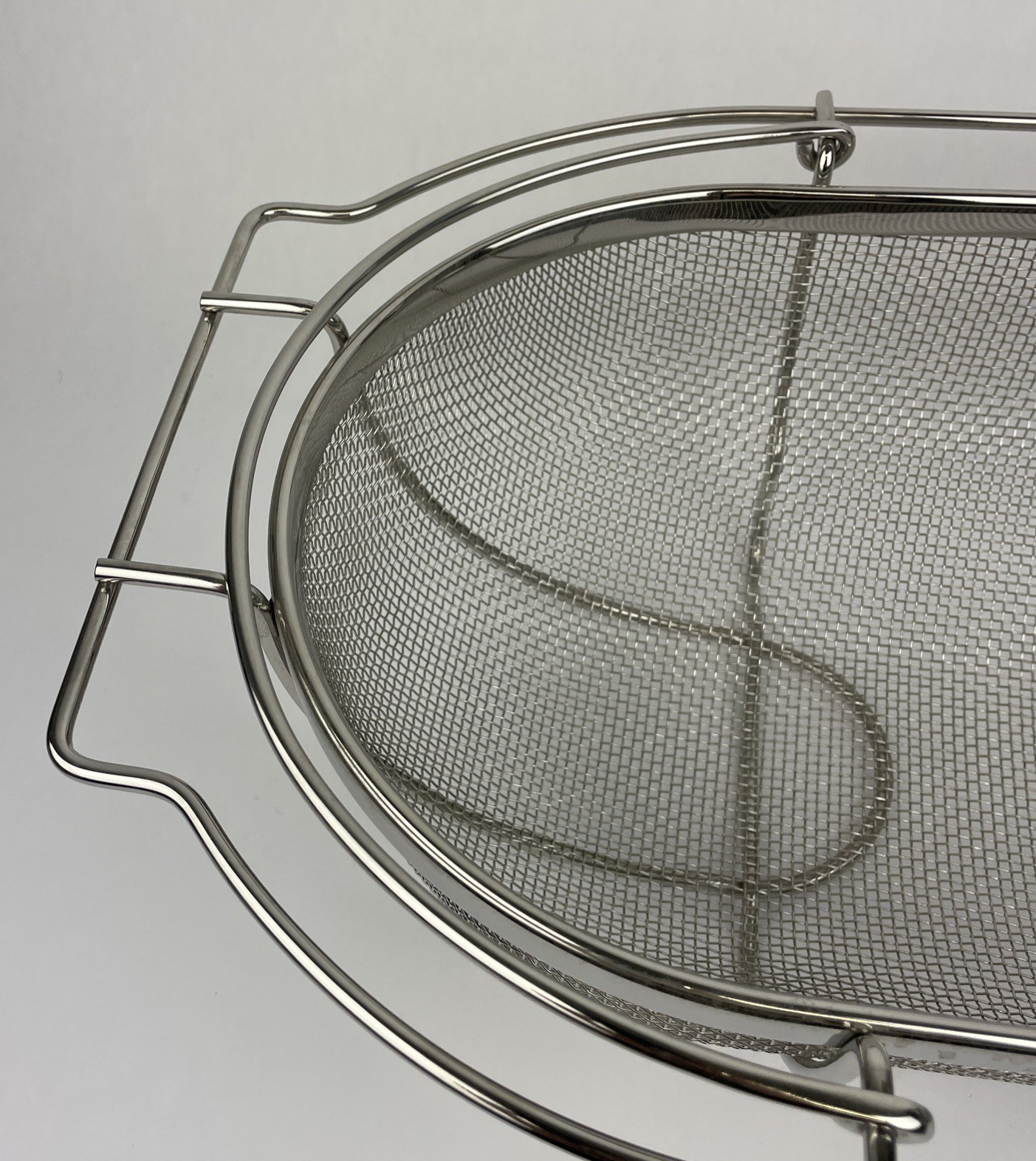 Professional Chef Over The Sink Stainless Steel Oval Fine Mesh Colander Strainer