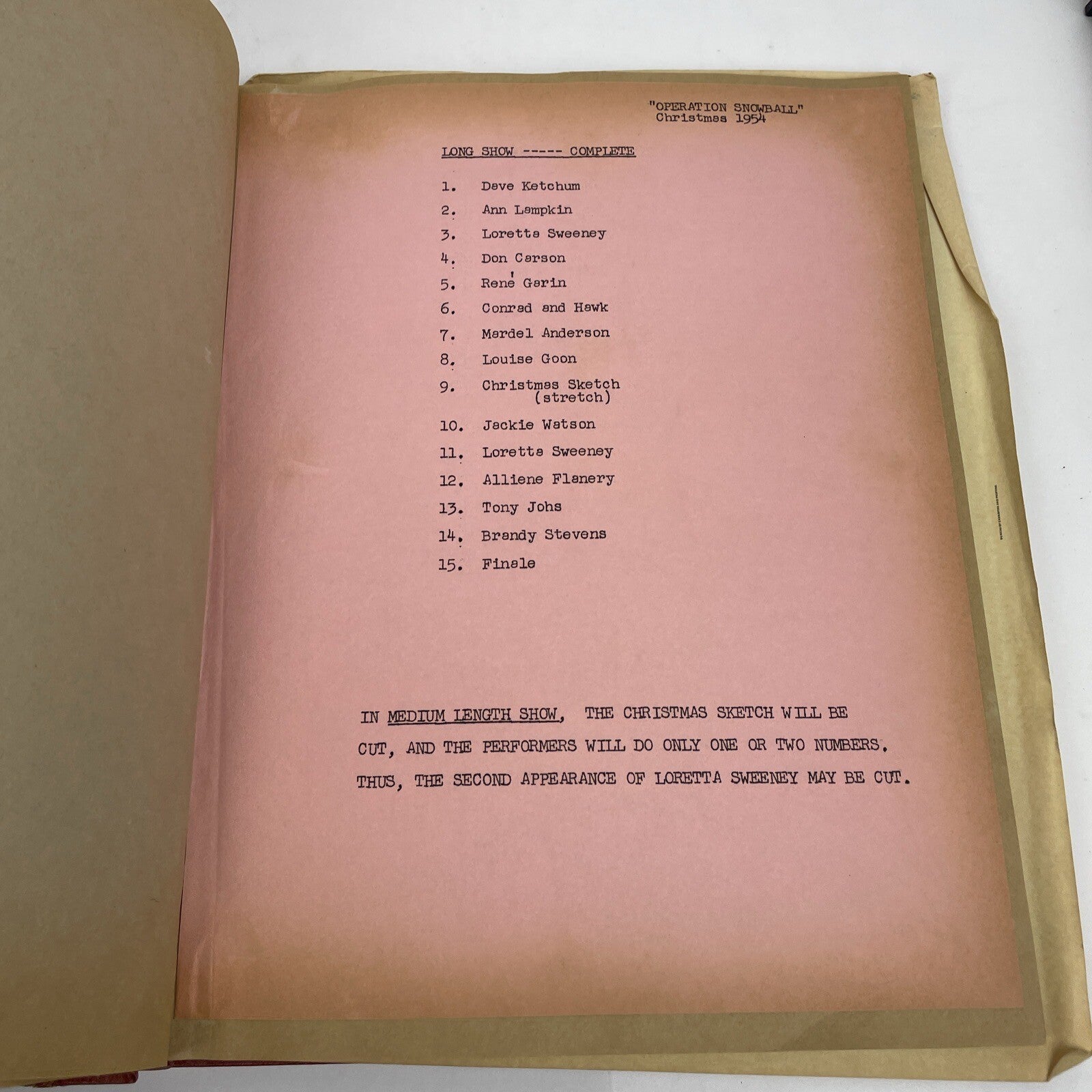 U.S.O. 1954/55 Scrapbook From " Operation Snowball " Alaska U.S.O Christmas Show
