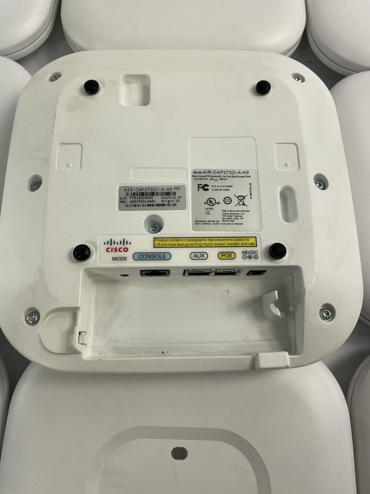 Lot Of 10 Cisco Aironet 2700 Series AIR-CAP2702I-A-K9 Dual Band Access Point