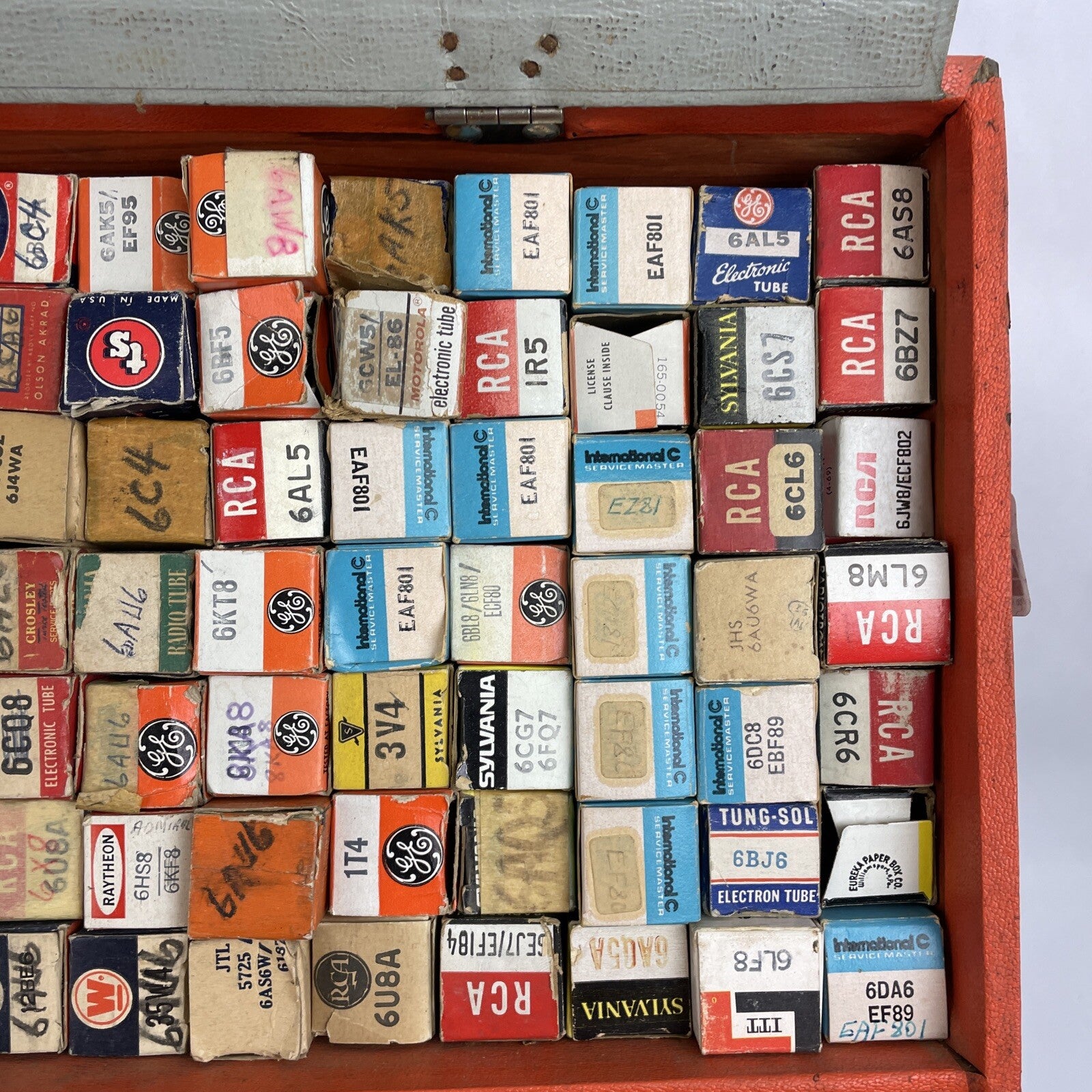VTG Original GE General Electric Radio / TV Tube Repairman Tube Caddy Full tubes