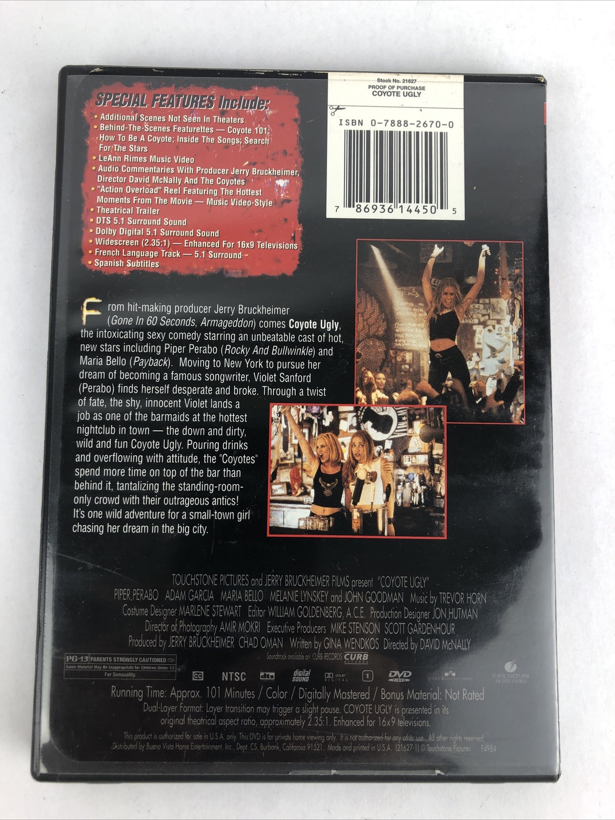 Coyote Ugly (DVD, 2005, Unrated Special Edition Widescreen) Free Shipping