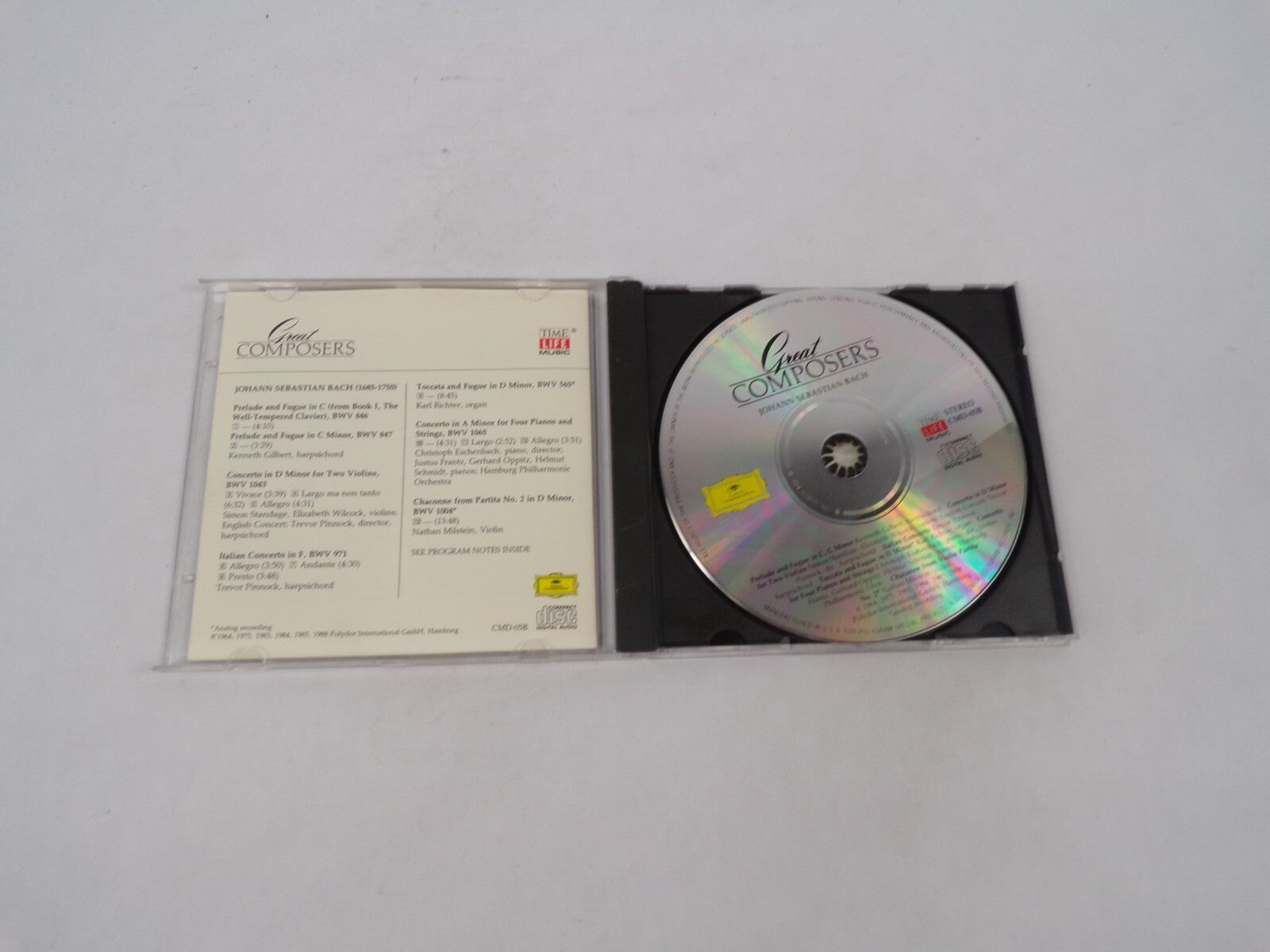 Bach Great Composers Prelude And Fugue In C, C Minor Concerto In D Minor CD#71