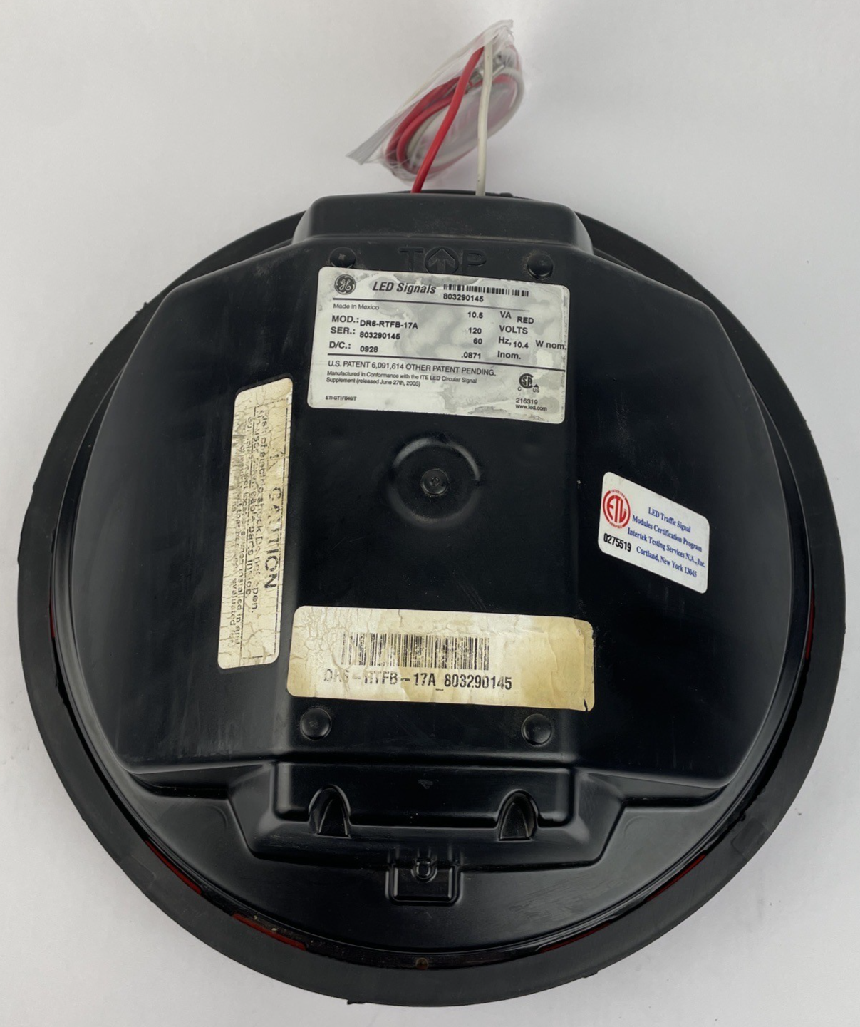 12" GE General Electric RED LED Traffic Light Signal Lens 120V DR6-RTFB-17A