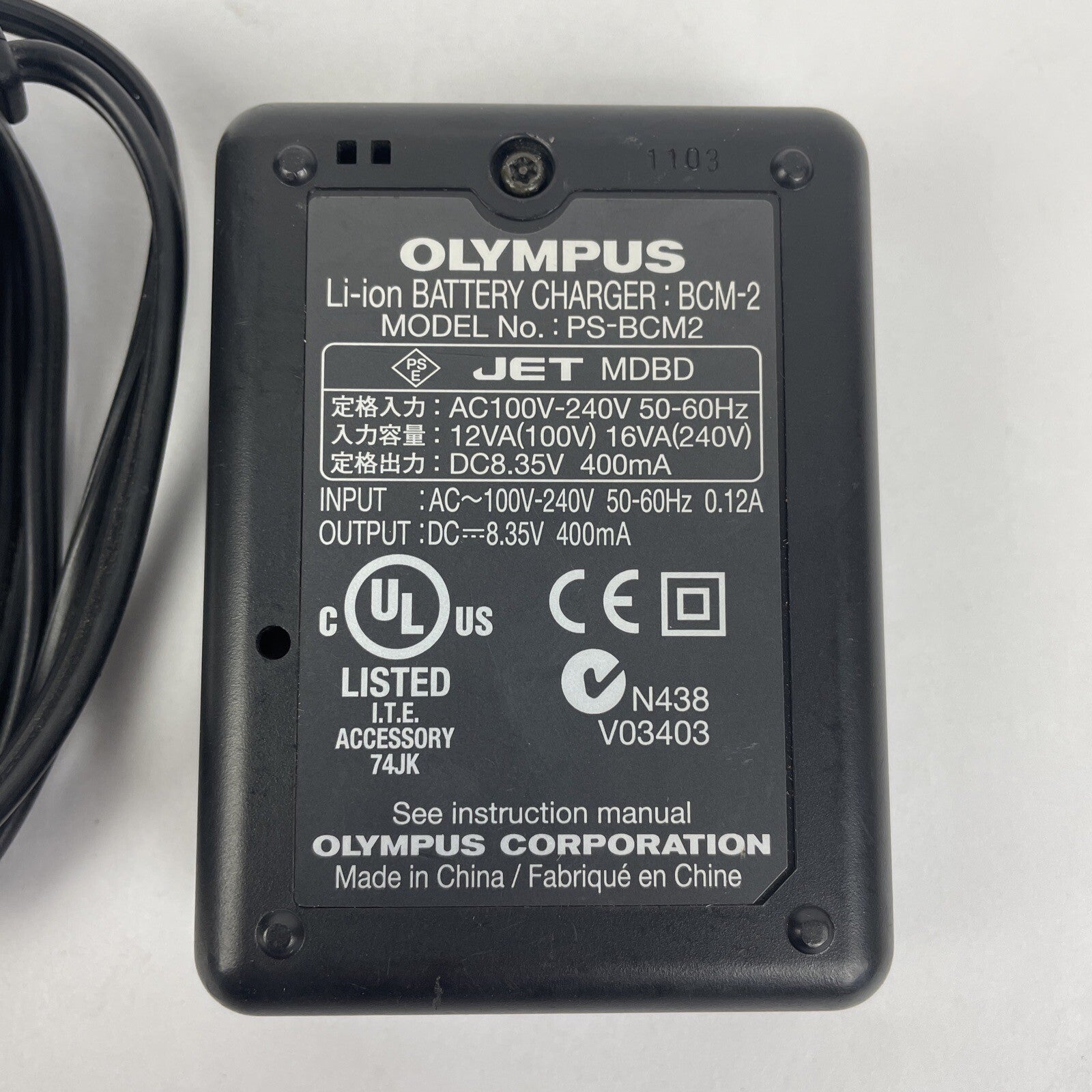 Genuine Original Olympus BCM-2 PS-BLM1 Battery Charger for E-300 E-500 Camera