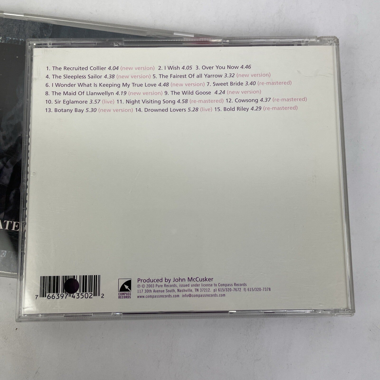 Lot of 2 x KATE RUSBY Digital Audio CD - KATERUSBY10, 2003 + SLEEPLESS, 1999