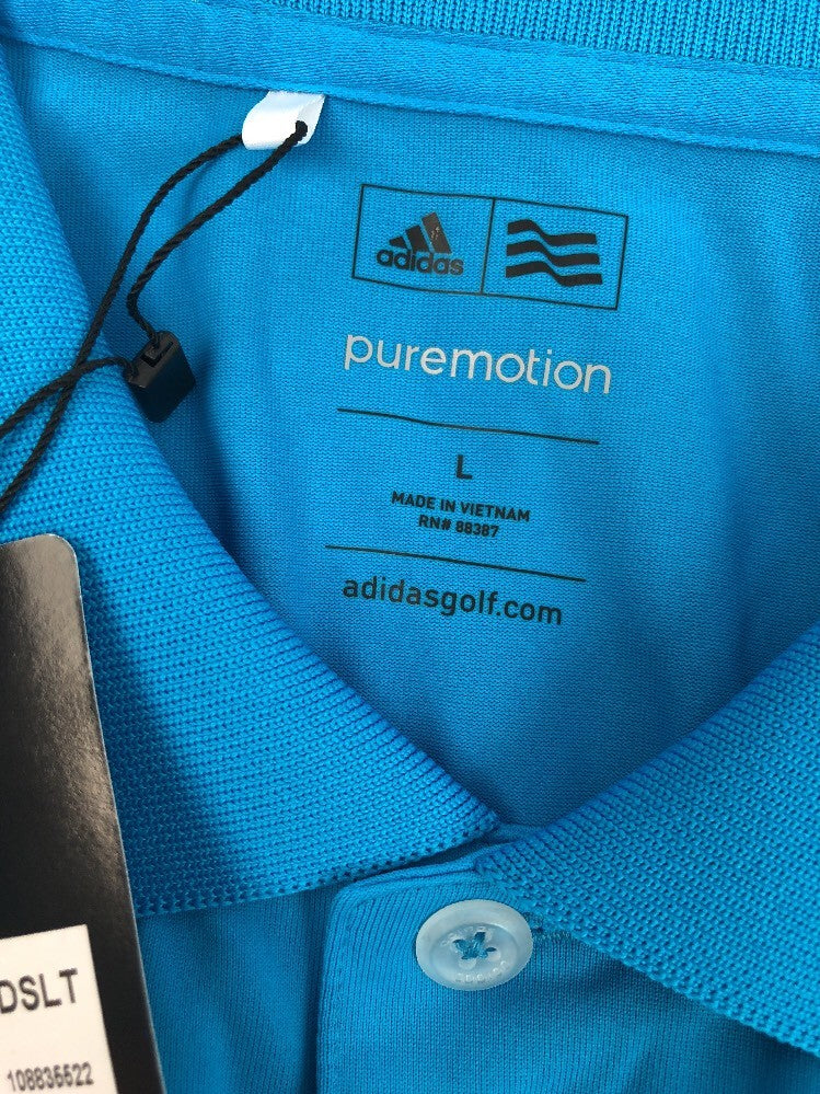 Adidas 0355 Golf Men's Puremotion polo shirt teal size large Torrey Pines