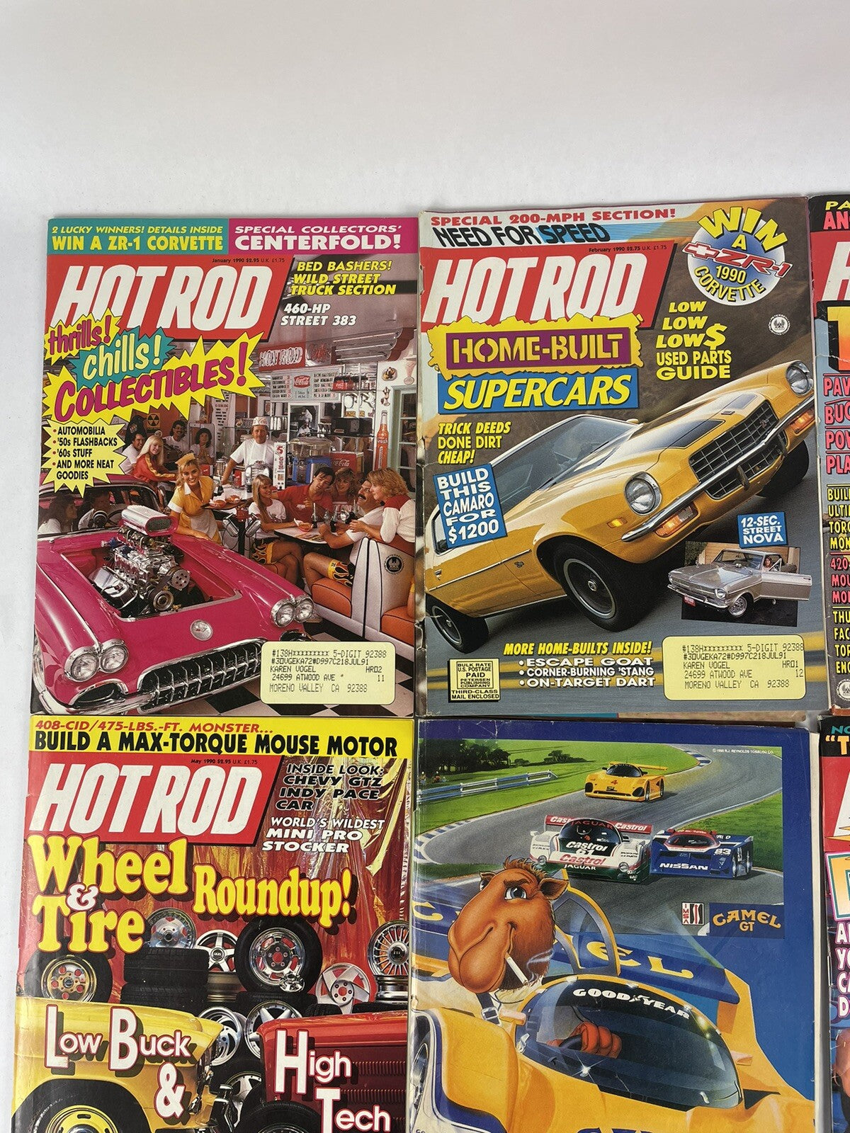 Lot of 12: VINTAGE HOT ROD MAGAZINES Complete Full Set 12 issues Jan to Dec 1990